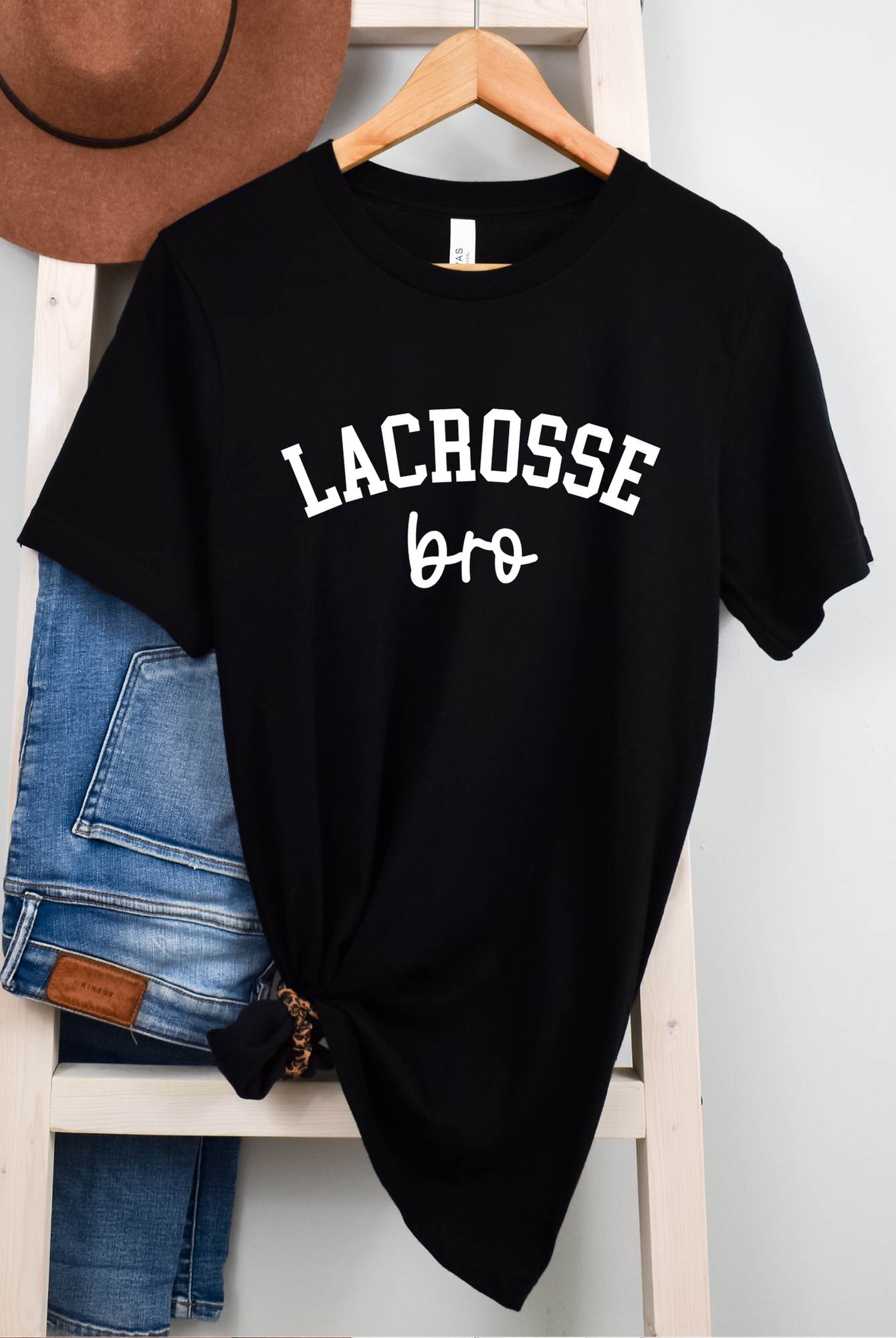 Shop 256 Lacrosse Custom Text Graphic Tee- at Ruby Joy Boutique, a Women's Clothing Store in Pickerington, Ohio