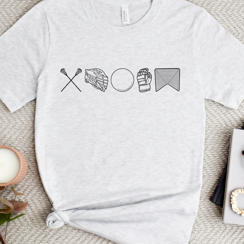 Shop 256 Lacrosse Icons Graphic Tee-Small at Ruby Joy Boutique, a Women's Clothing Store in Pickerington, Ohio