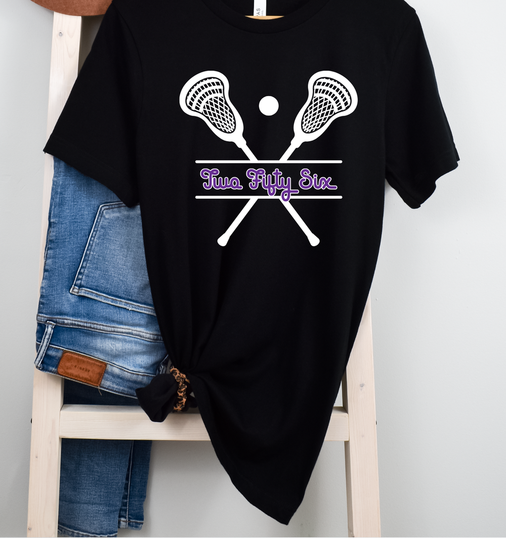 Shop 256 Lacrosse Sticks Graphic Tee-Small at Ruby Joy Boutique, a Women's Clothing Store in Pickerington, Ohio