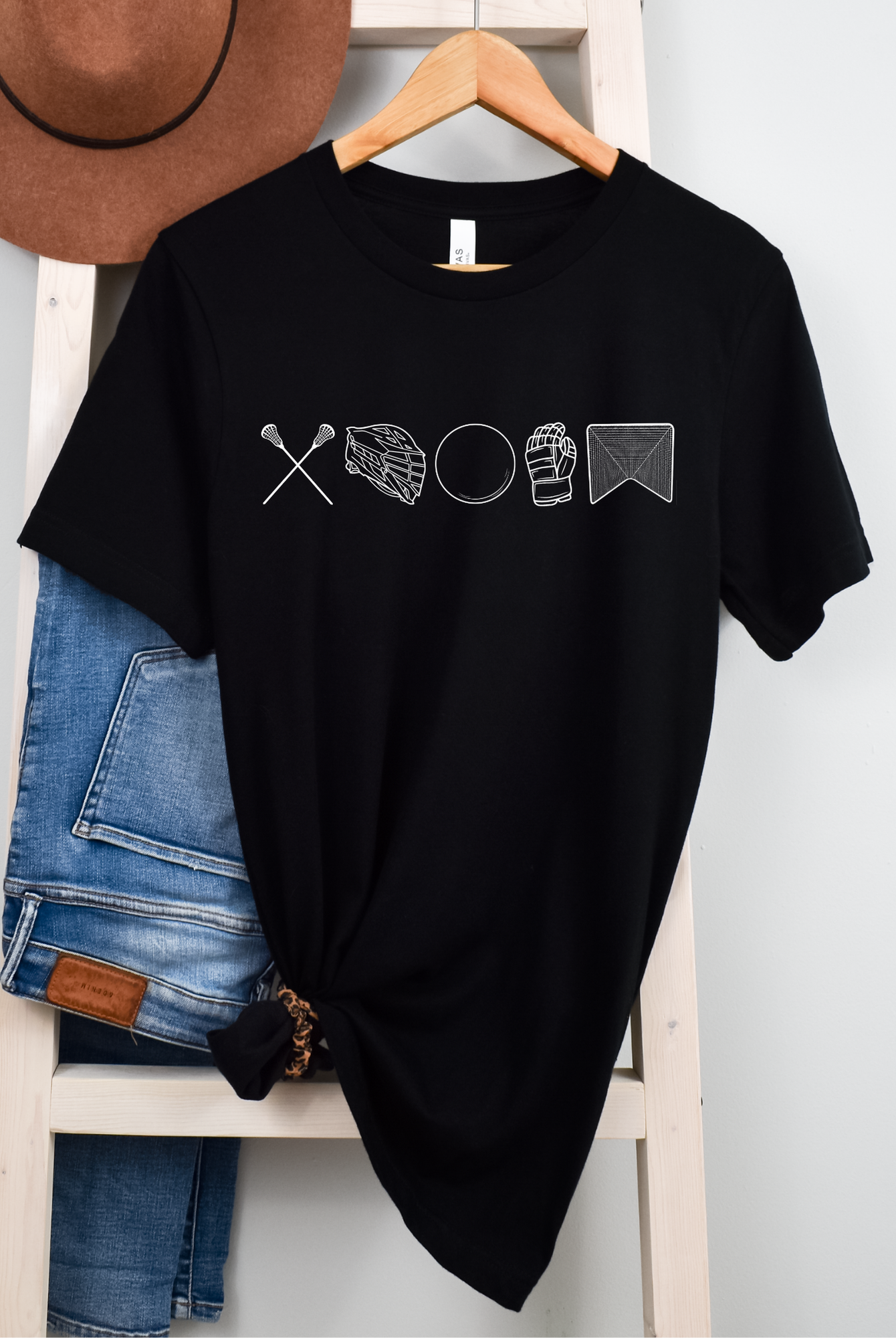 Shop 256 Lacrosse Icons Graphic Tee-Small at Ruby Joy Boutique, a Women's Clothing Store in Pickerington, Ohio