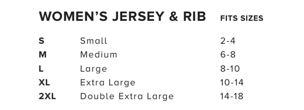 Bella Canvas Women's Size Chart | Ruby Joy Boutique, a Women's Clothing Store in Pickerington, Ohio