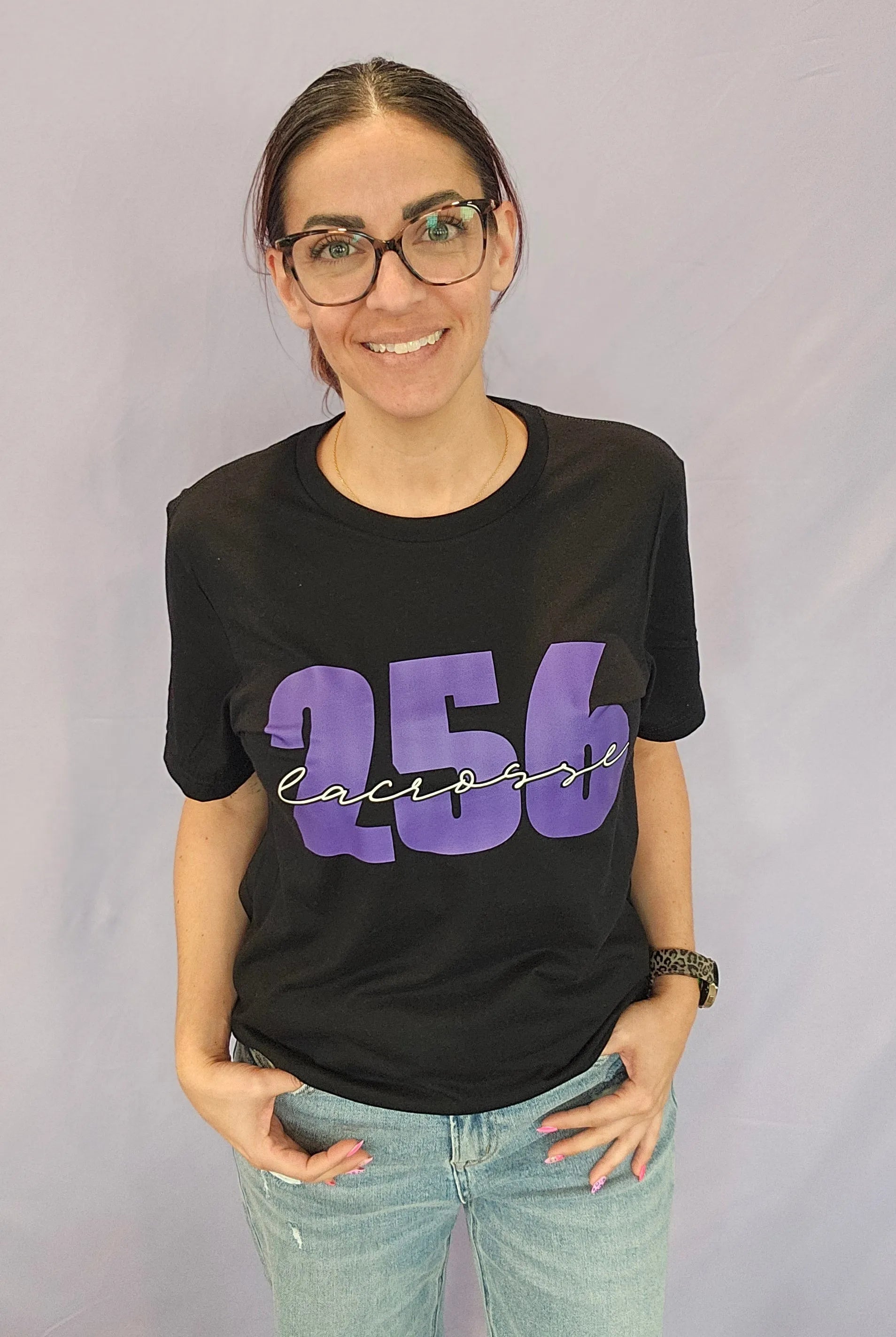 Shop 256 Lacrosse Script Graphic Tee- at Ruby Joy Boutique, a Women's Clothing Store in Pickerington, Ohio