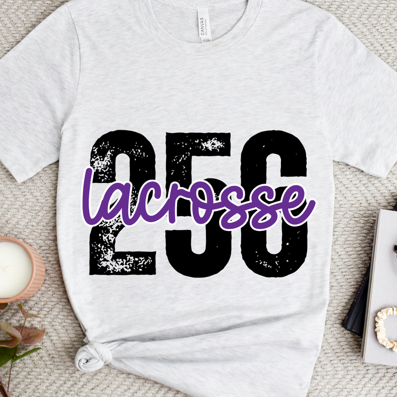 Shop 256 Lacrosse Playful Script Graphic Tee at Ruby Joy Boutique, a Women's Clothing Store in Pickerington, Ohio