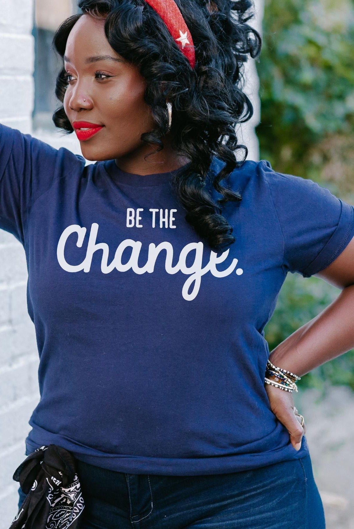 Shop Be The Change Classic Tee- at Ruby Joy Boutique, a Women's Clothing Store in Pickerington, Ohio