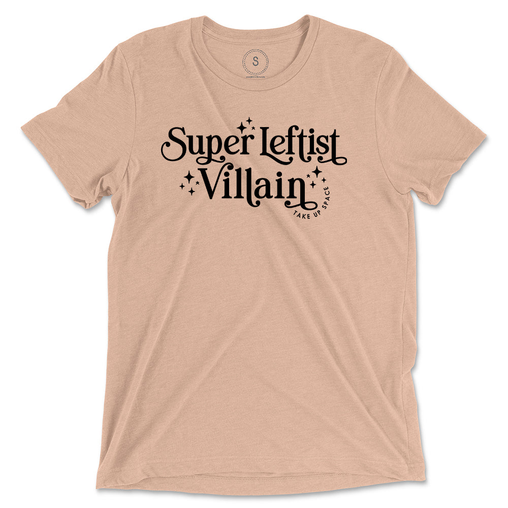 Shop Super Leftist Villain Classic Tee-Tan at Ruby Joy Boutique, a Women's Clothing Store in Pickerington, Ohio