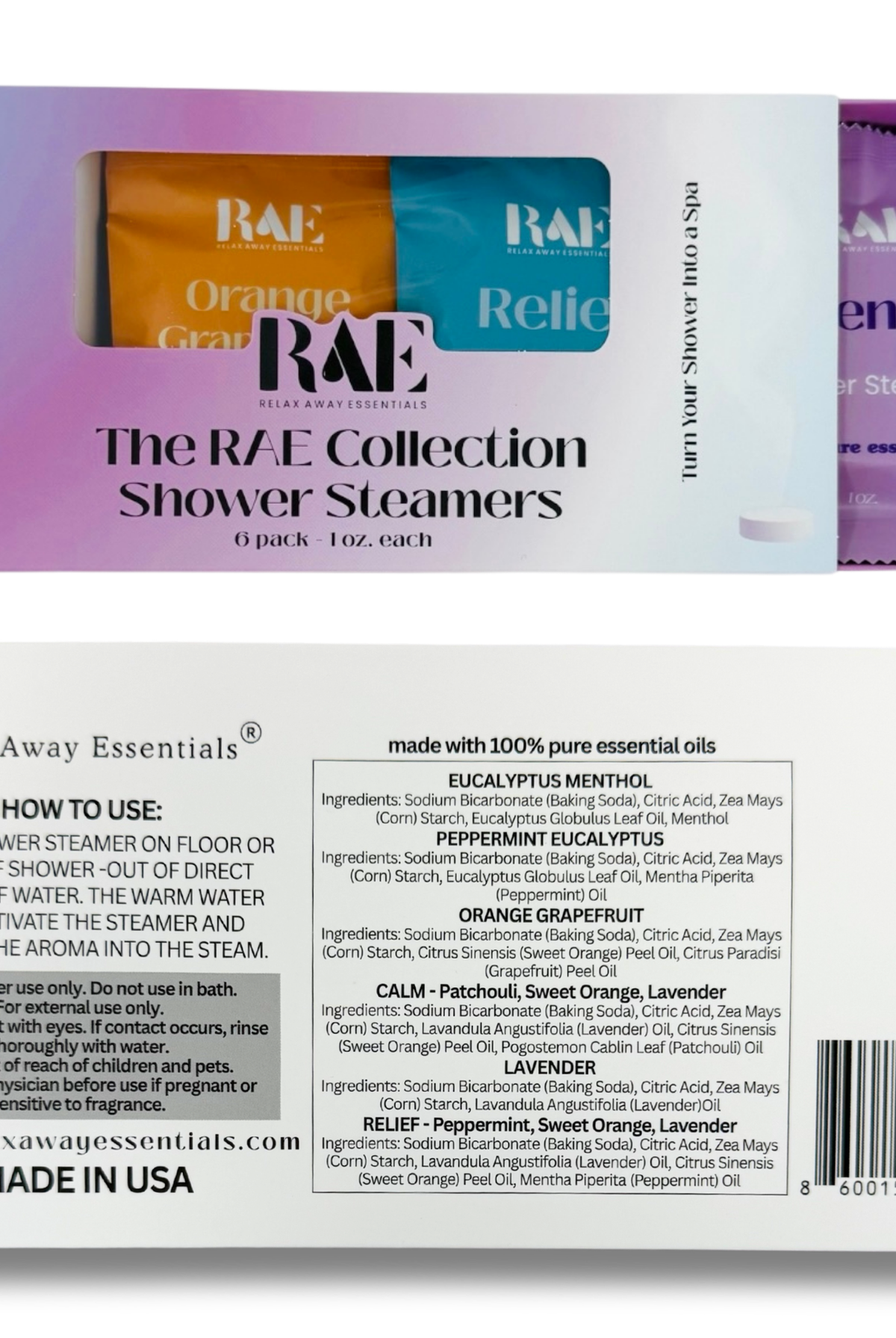 Shop The RAE Collection | Shower Steamers 6 Pack | Made in the USA- at Ruby Joy Boutique, a Women's Clothing Store in Pickerington, Ohio