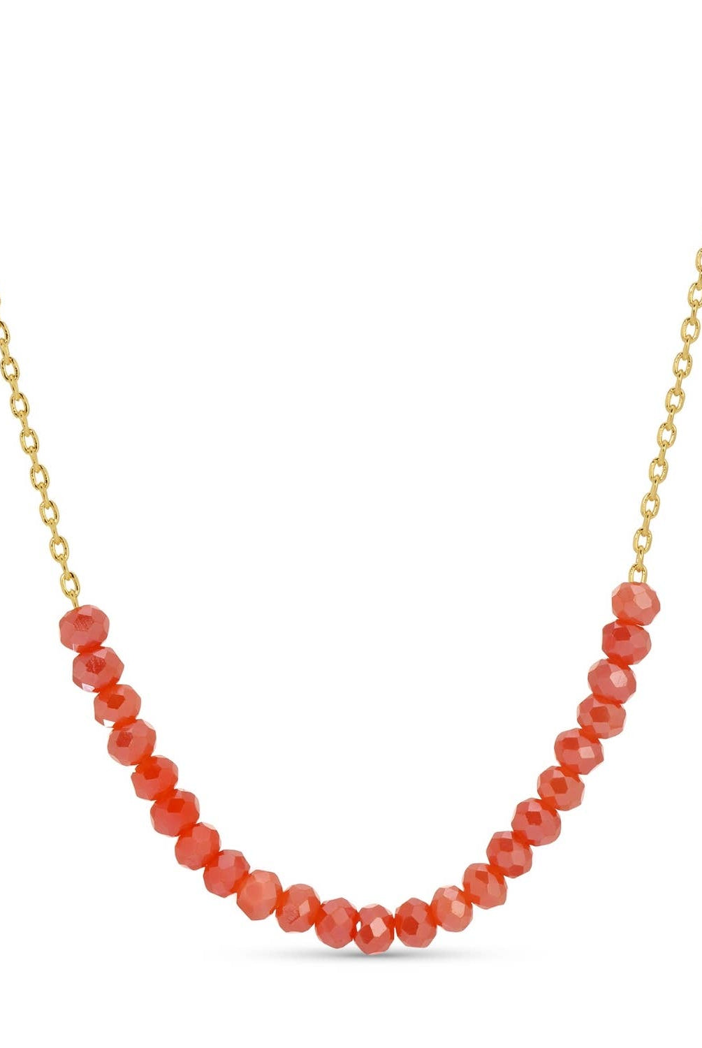 Shop Delicate Crystal Accented Necklace | 3 Colors-Coral at Ruby Joy Boutique, a Women's Clothing Store in Pickerington, Ohio