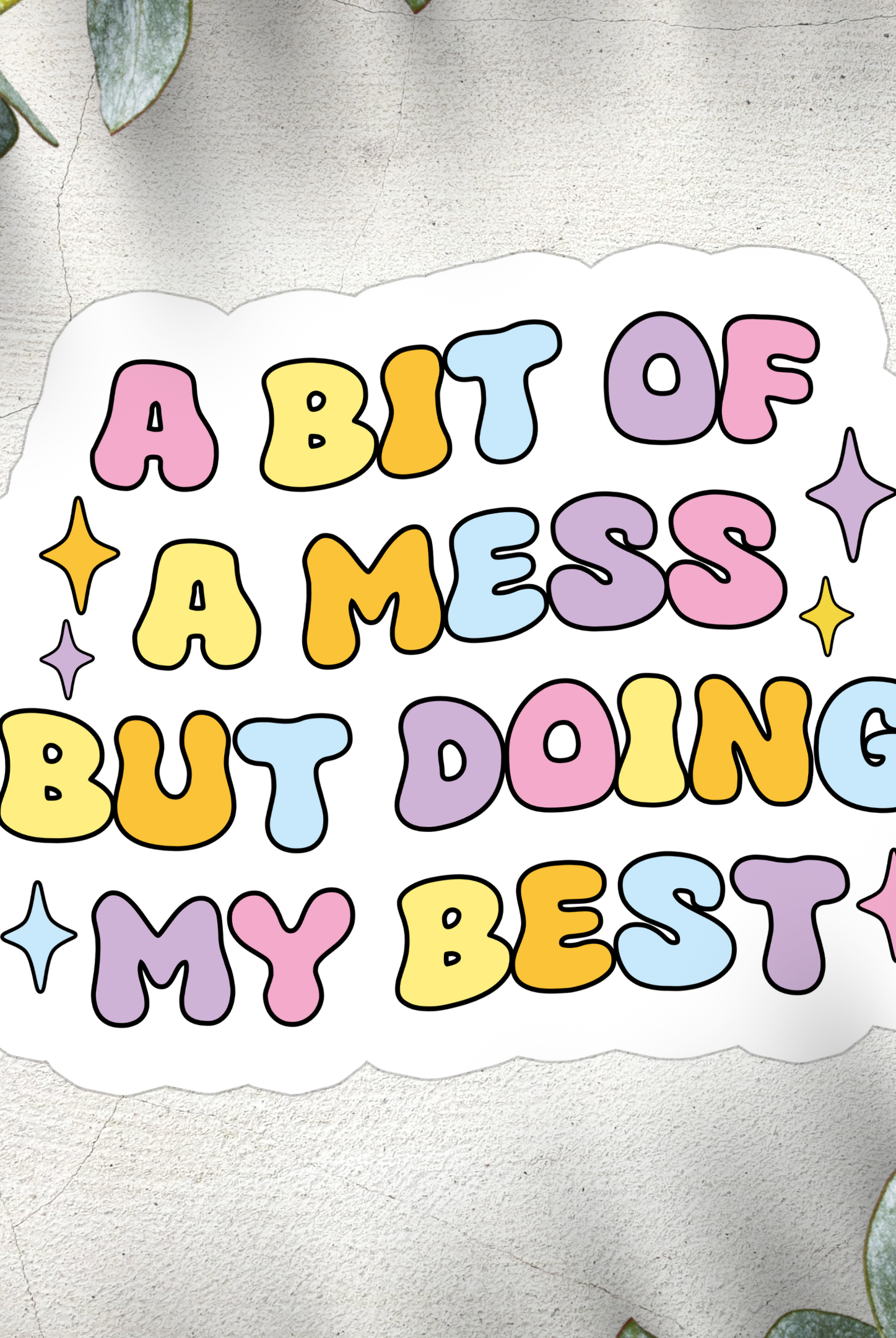Shop A Bit of a Mess But Doing My Best | Waterproof Vinyl Sticker- at Ruby Joy Boutique, a Women's Clothing Store in Pickerington, Ohio