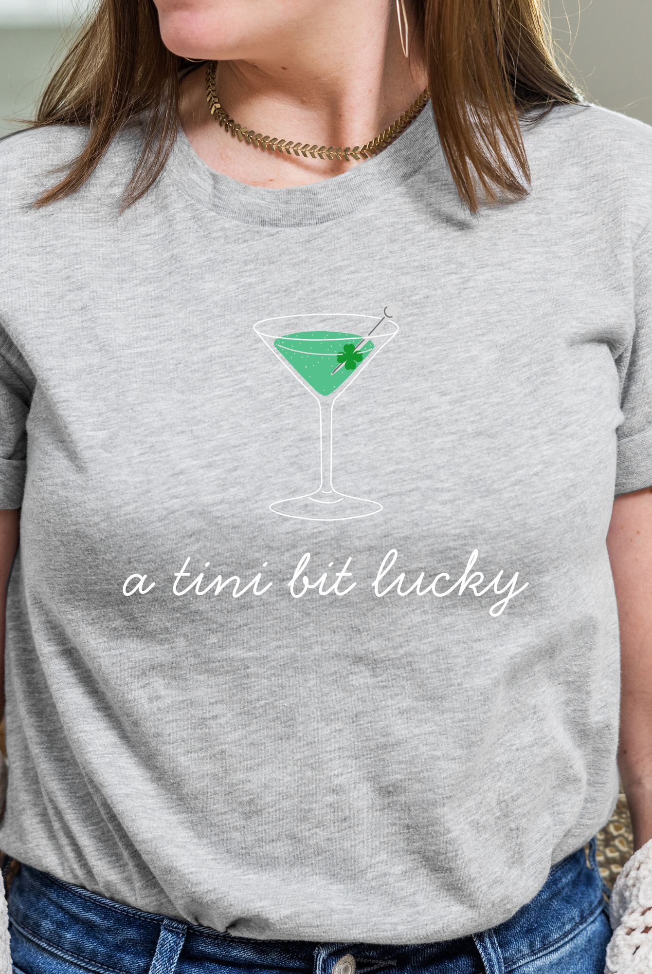 Shop A Tini Bit Lucky | St. Patrick's Day Graphic Top-Tee at Ruby Joy Boutique, a Women's Clothing Store in Pickerington, Ohio