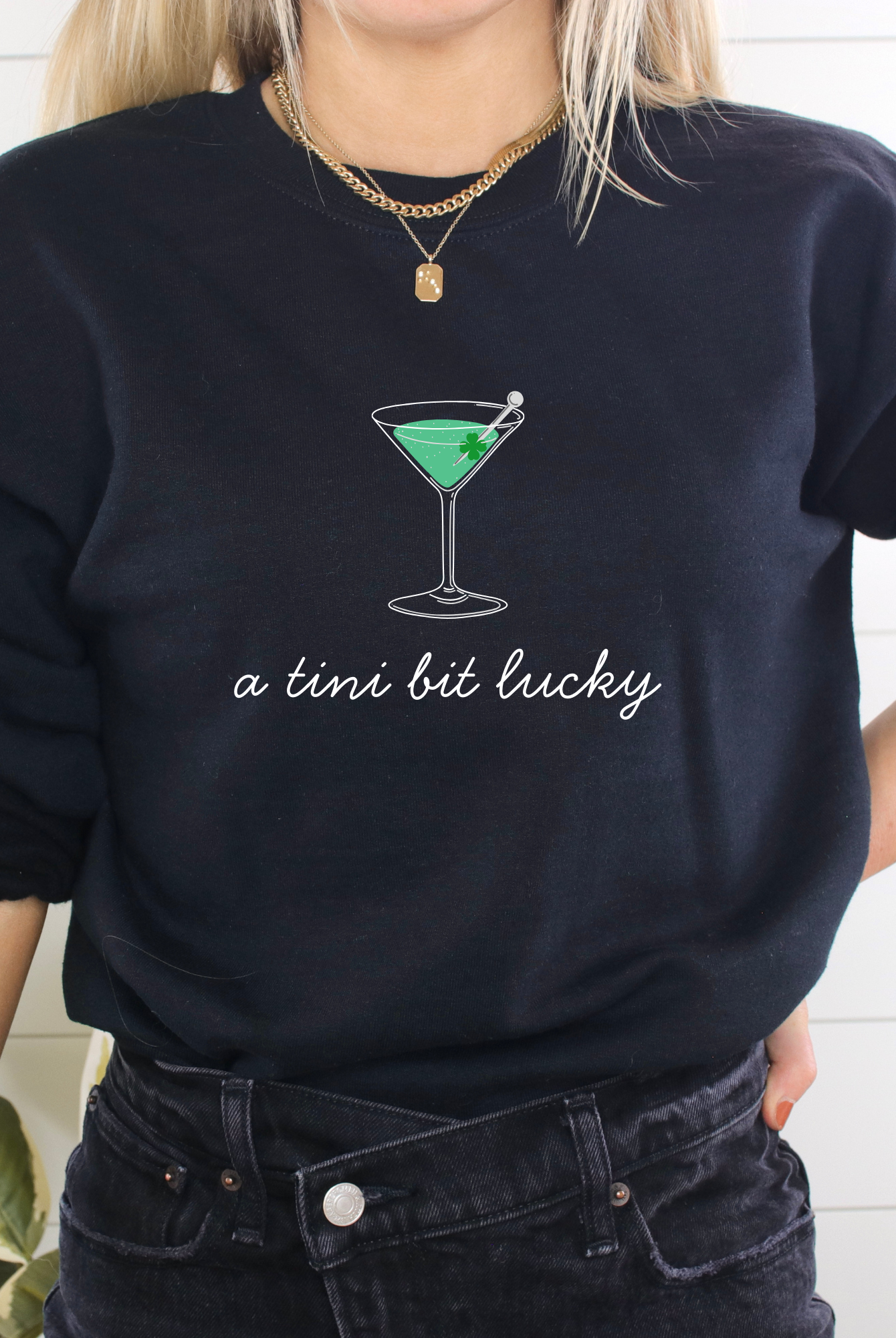 Shop A Tini Bit Lucky | St. Patrick's Day Graphic Top-Tee at Ruby Joy Boutique, a Women's Clothing Store in Pickerington, Ohio