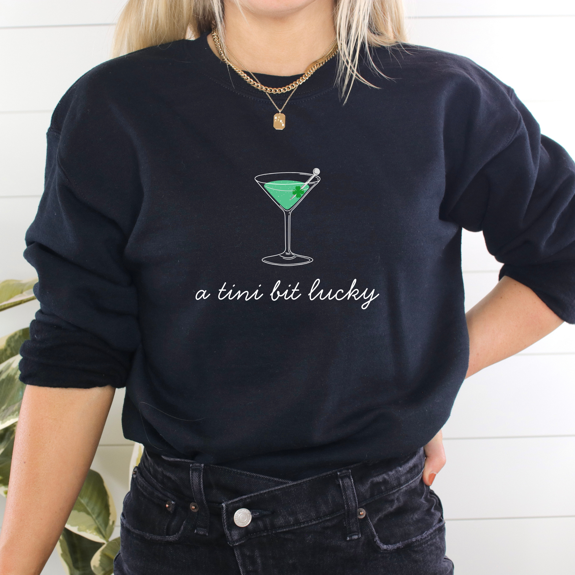 Shop A Tini Bit Lucky | St. Patrick's Day Graphic Top-Tee at Ruby Joy Boutique, a Women's Clothing Store in Pickerington, Ohio