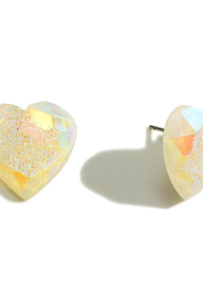 Shop Acrylic Druzy Heart Earrings-Earrings at Ruby Joy Boutique, a Women's Clothing Store in Pickerington, Ohio