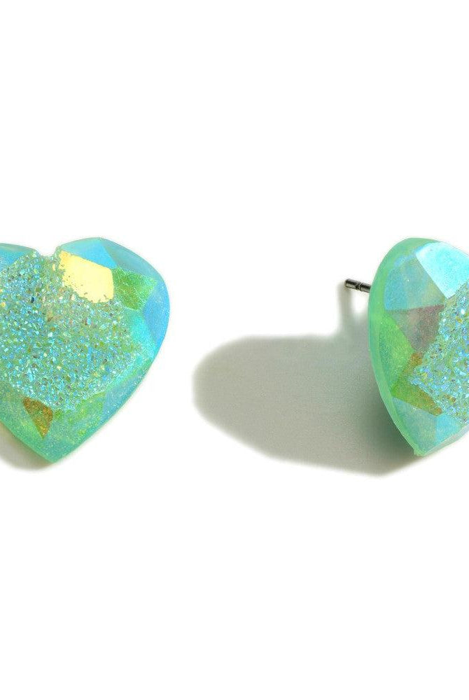 Shop Acrylic Druzy Heart Earrings-Earrings at Ruby Joy Boutique, a Women's Clothing Store in Pickerington, Ohio