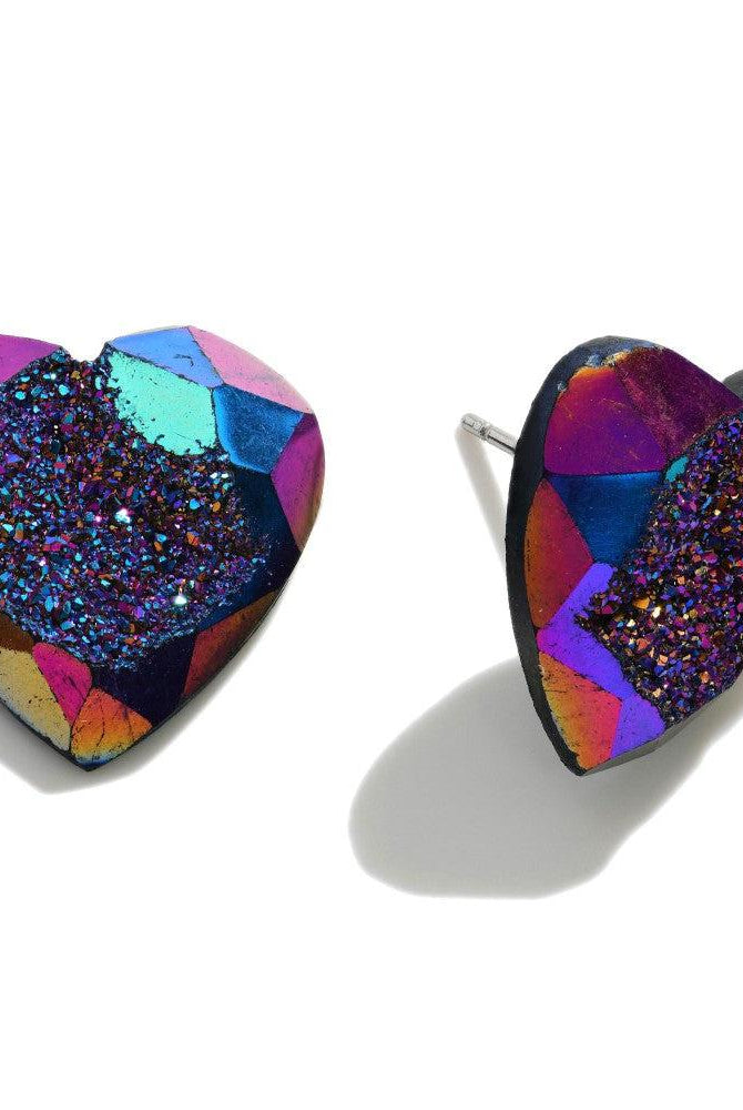 Shop Acrylic Druzy Heart Earrings-Earrings at Ruby Joy Boutique, a Women's Clothing Store in Pickerington, Ohio