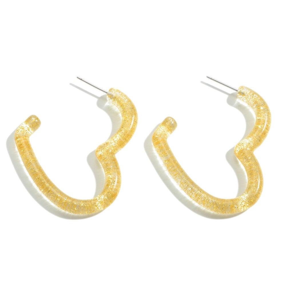 Shop Acrylic Heart Hoops-Earrings at Ruby Joy Boutique, a Women's Clothing Store in Pickerington, Ohio