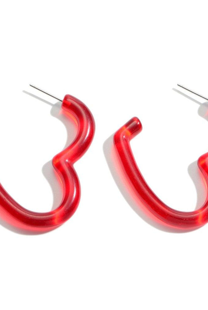 Shop Acrylic Heart Hoops-Earrings at Ruby Joy Boutique, a Women's Clothing Store in Pickerington, Ohio