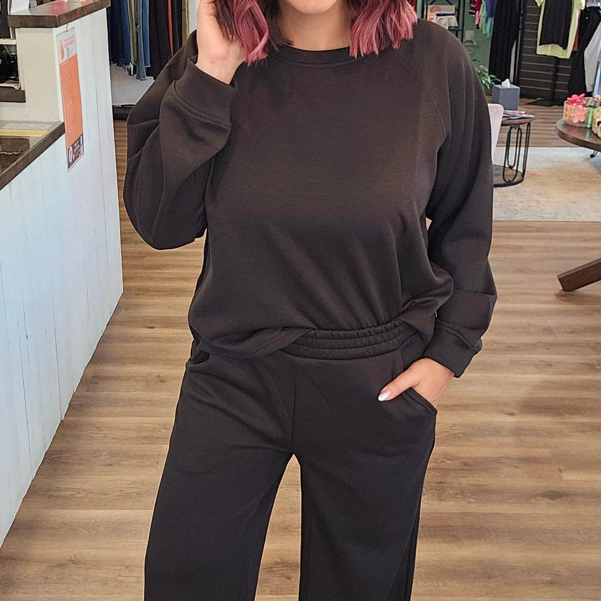 Shop All Day 2 Piece Scuba Set - Black- at Ruby Joy Boutique, a Women's Clothing Store in Pickerington, Ohio