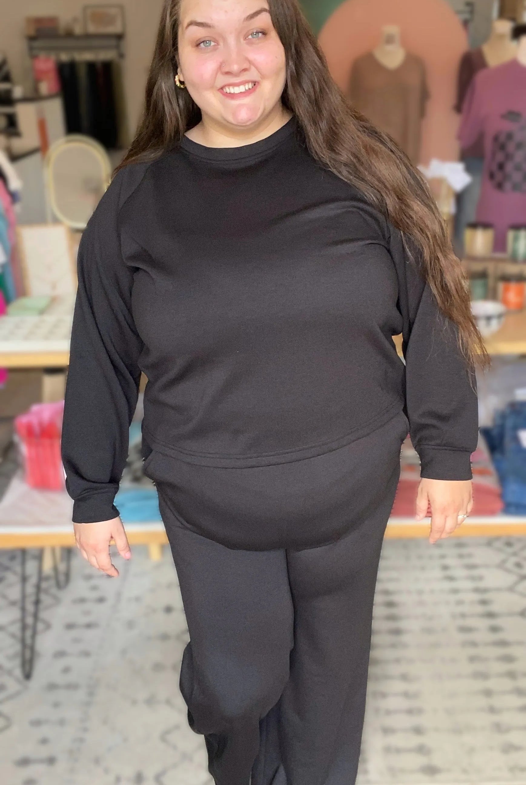 Shop All Day 2 Piece Scuba Set - Black- at Ruby Joy Boutique, a Women's Clothing Store in Pickerington, Ohio