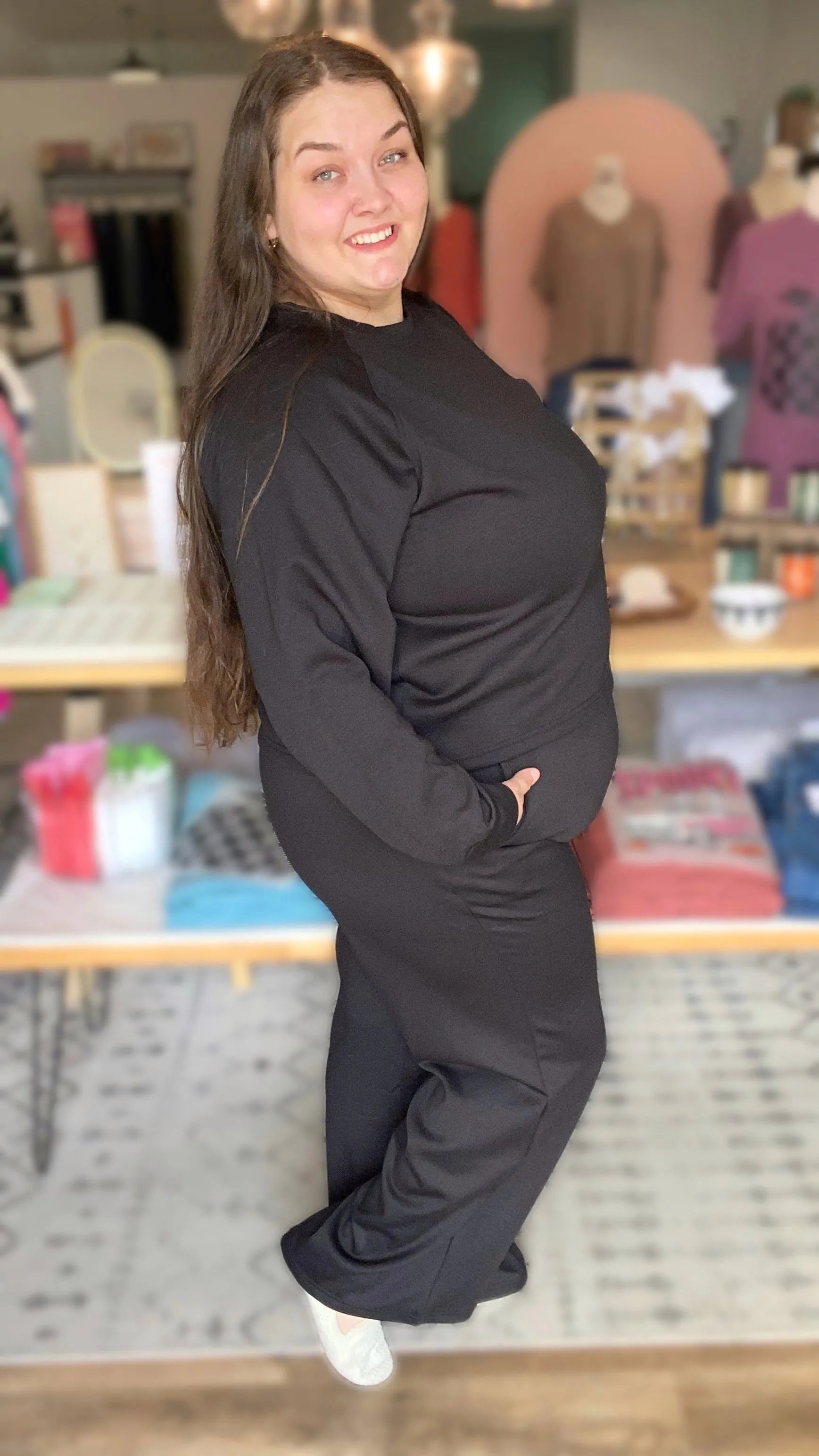 Shop All Day 2 Piece Scuba Set - Black- at Ruby Joy Boutique, a Women's Clothing Store in Pickerington, Ohio