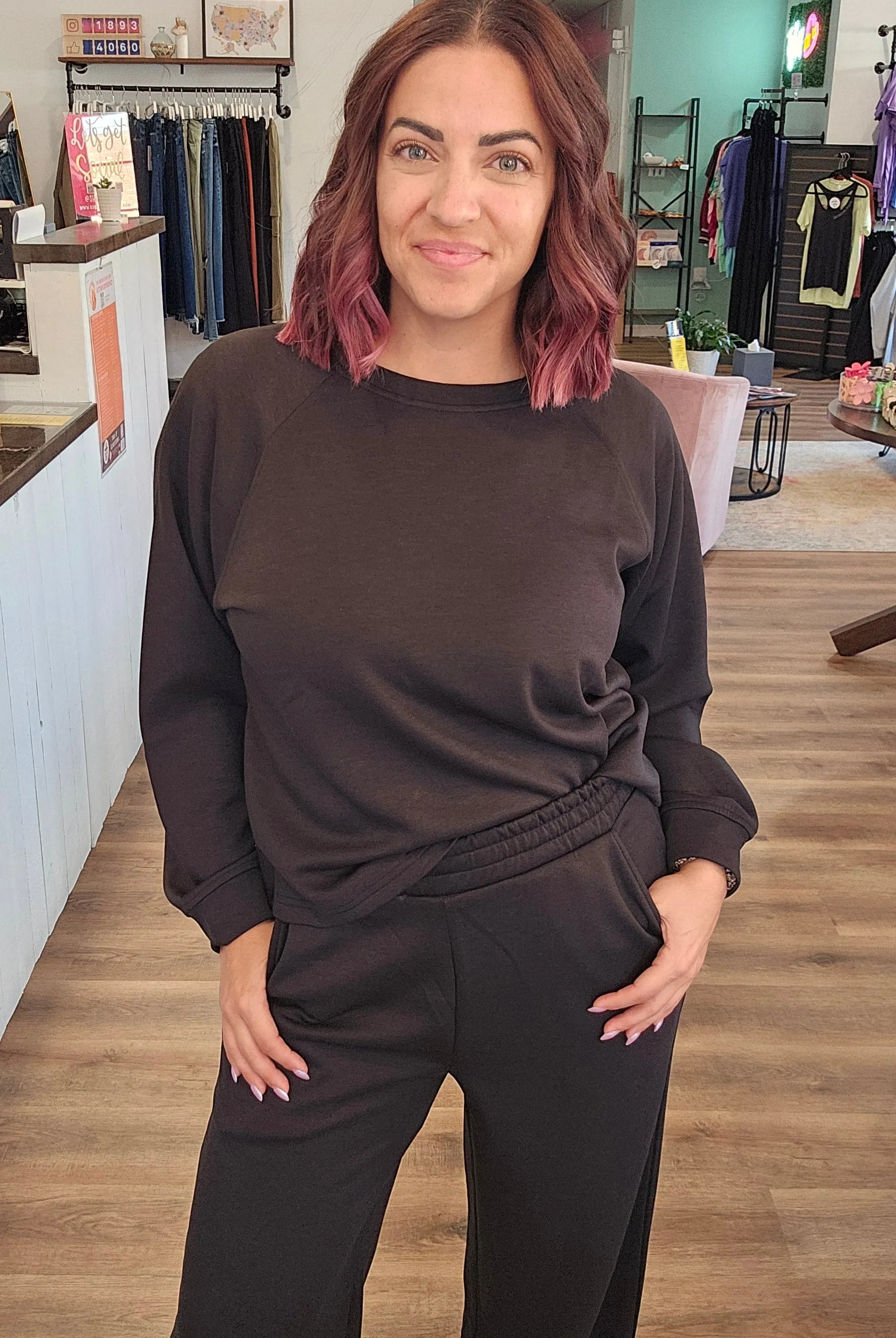 Shop All Day 2 Piece Scuba Set - Black- at Ruby Joy Boutique, a Women's Clothing Store in Pickerington, Ohio