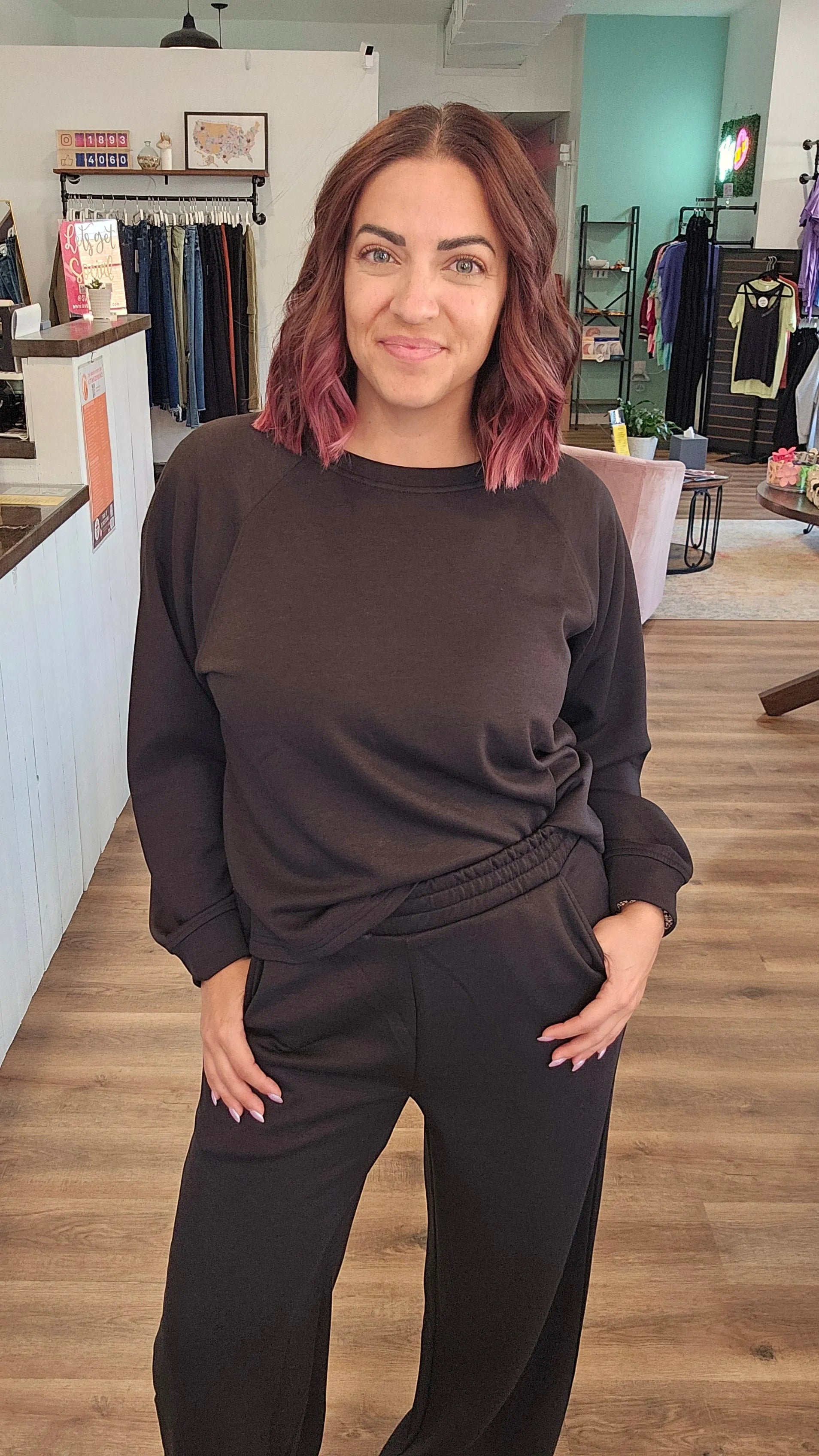 Shop All Day 2 Piece Scuba Set - Black- at Ruby Joy Boutique, a Women's Clothing Store in Pickerington, Ohio