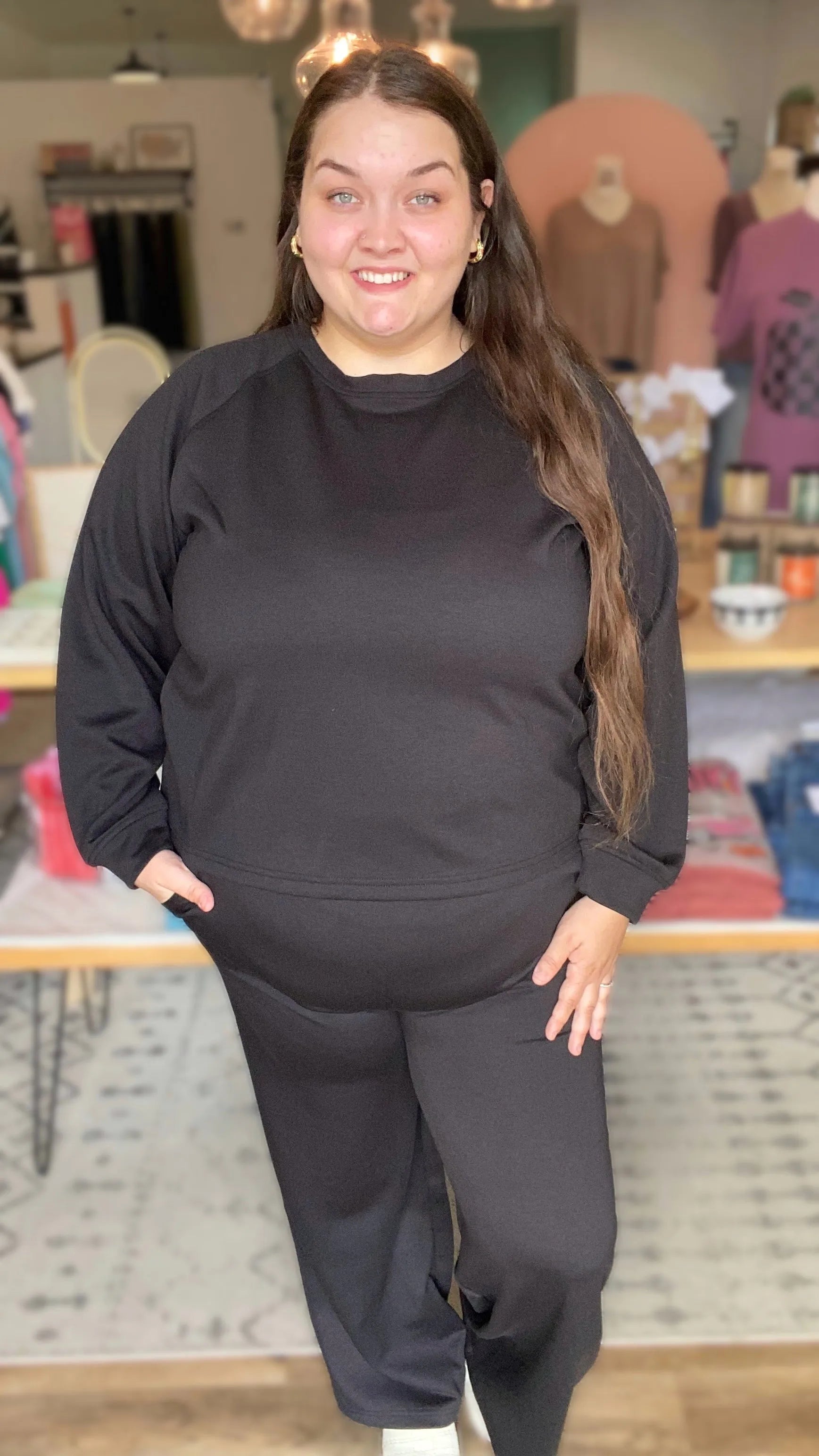 Shop All Day 2 Piece Scuba Set - Black-XL at Ruby Joy Boutique, a Women's Clothing Store in Pickerington, Ohio