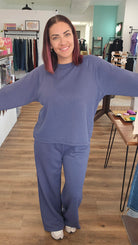 Shop All Day 2 Piece Scuba Set - Blue Indigo- at Ruby Joy Boutique, a Women's Clothing Store in Pickerington, Ohio