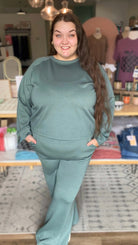 Shop All Day 2 Piece Scuba Set - Forest Green- at Ruby Joy Boutique, a Women's Clothing Store in Pickerington, Ohio