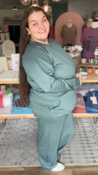 Shop All Day 2 Piece Scuba Set - Forest Green- at Ruby Joy Boutique, a Women's Clothing Store in Pickerington, Ohio