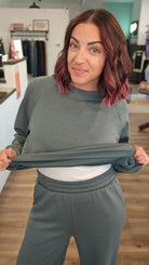 Shop All Day 2 Piece Scuba Set - Forest Green- at Ruby Joy Boutique, a Women's Clothing Store in Pickerington, Ohio