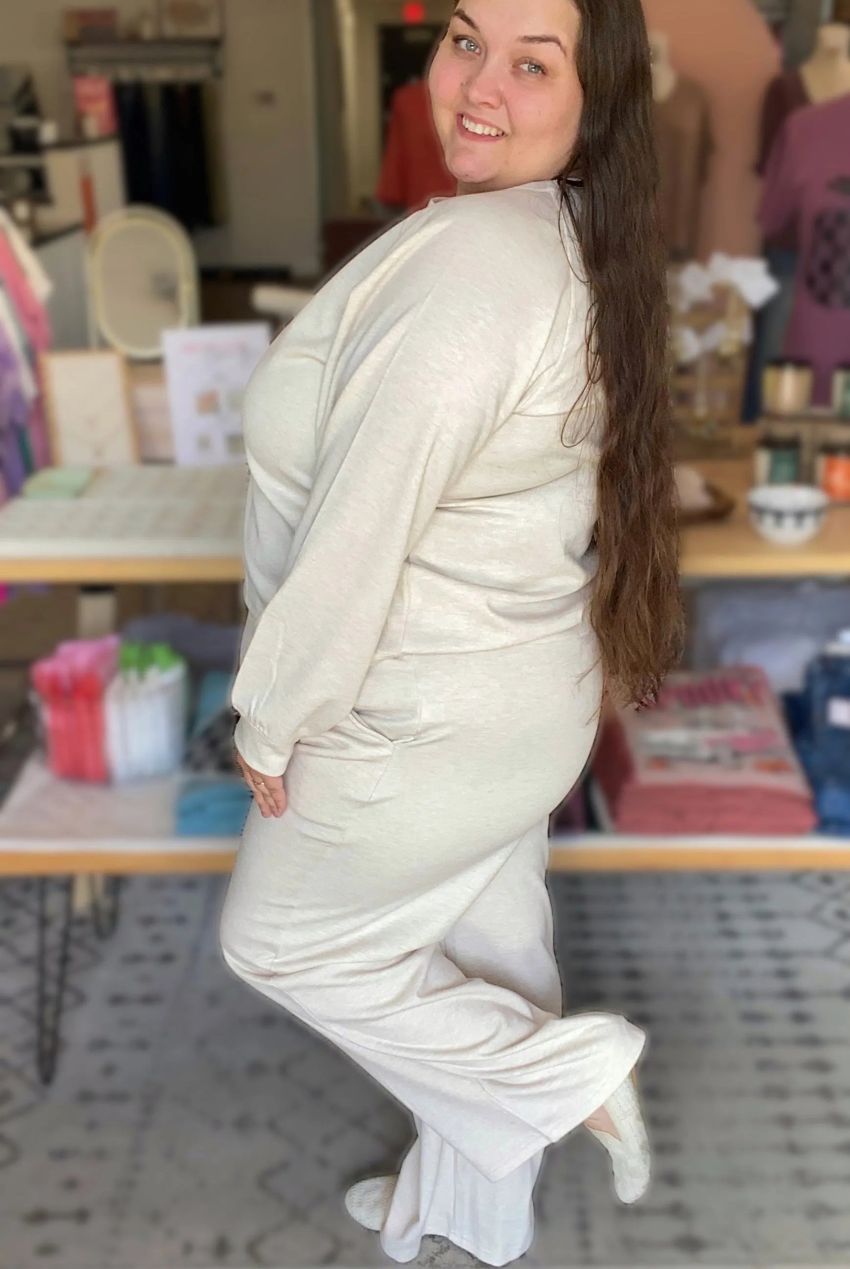 Shop All Day 2 Piece Scuba Set - Heather Beige- at Ruby Joy Boutique, a Women's Clothing Store in Pickerington, Ohio