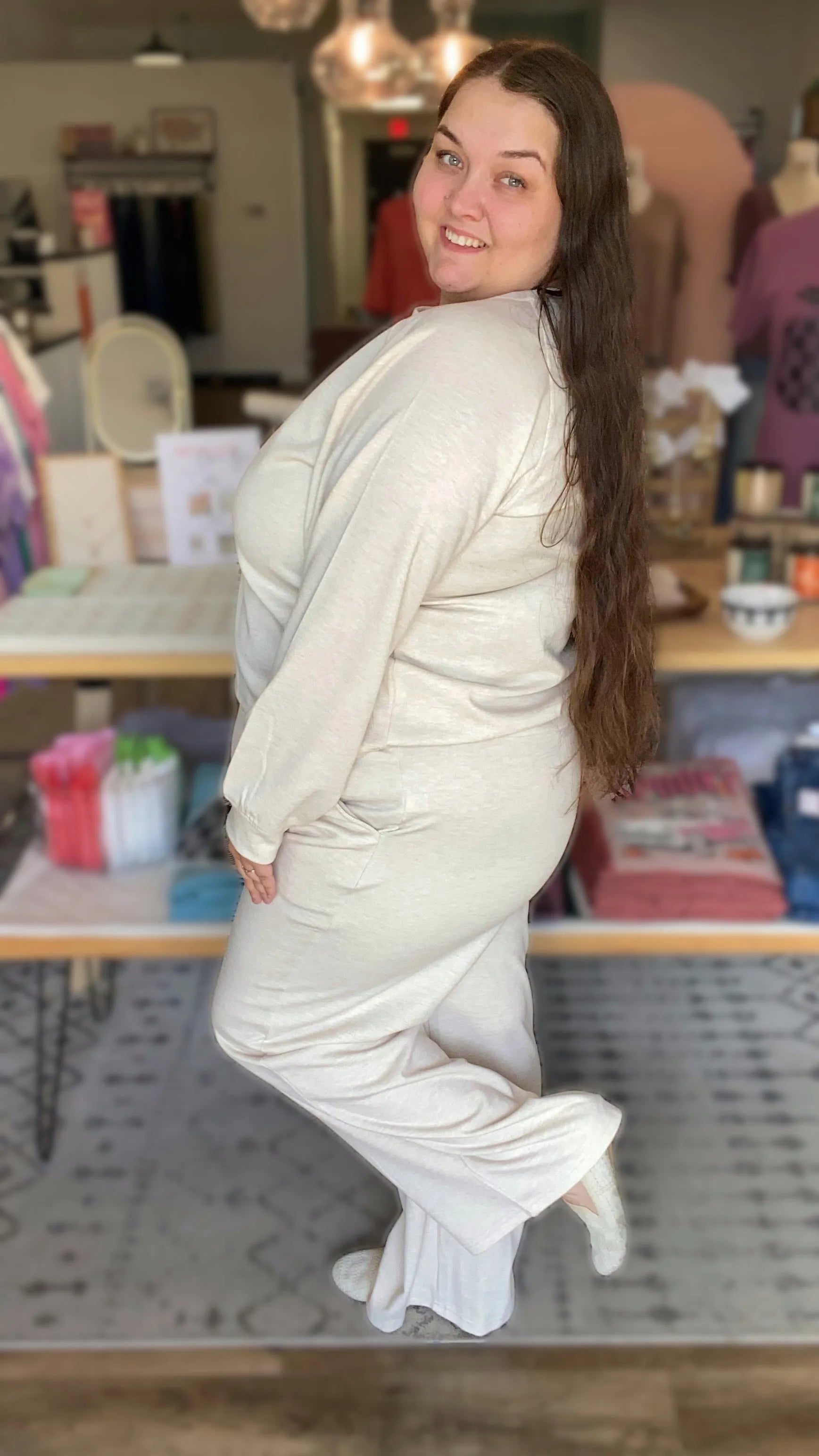 Shop All Day 2 Piece Scuba Set - Heather Beige- at Ruby Joy Boutique, a Women's Clothing Store in Pickerington, Ohio