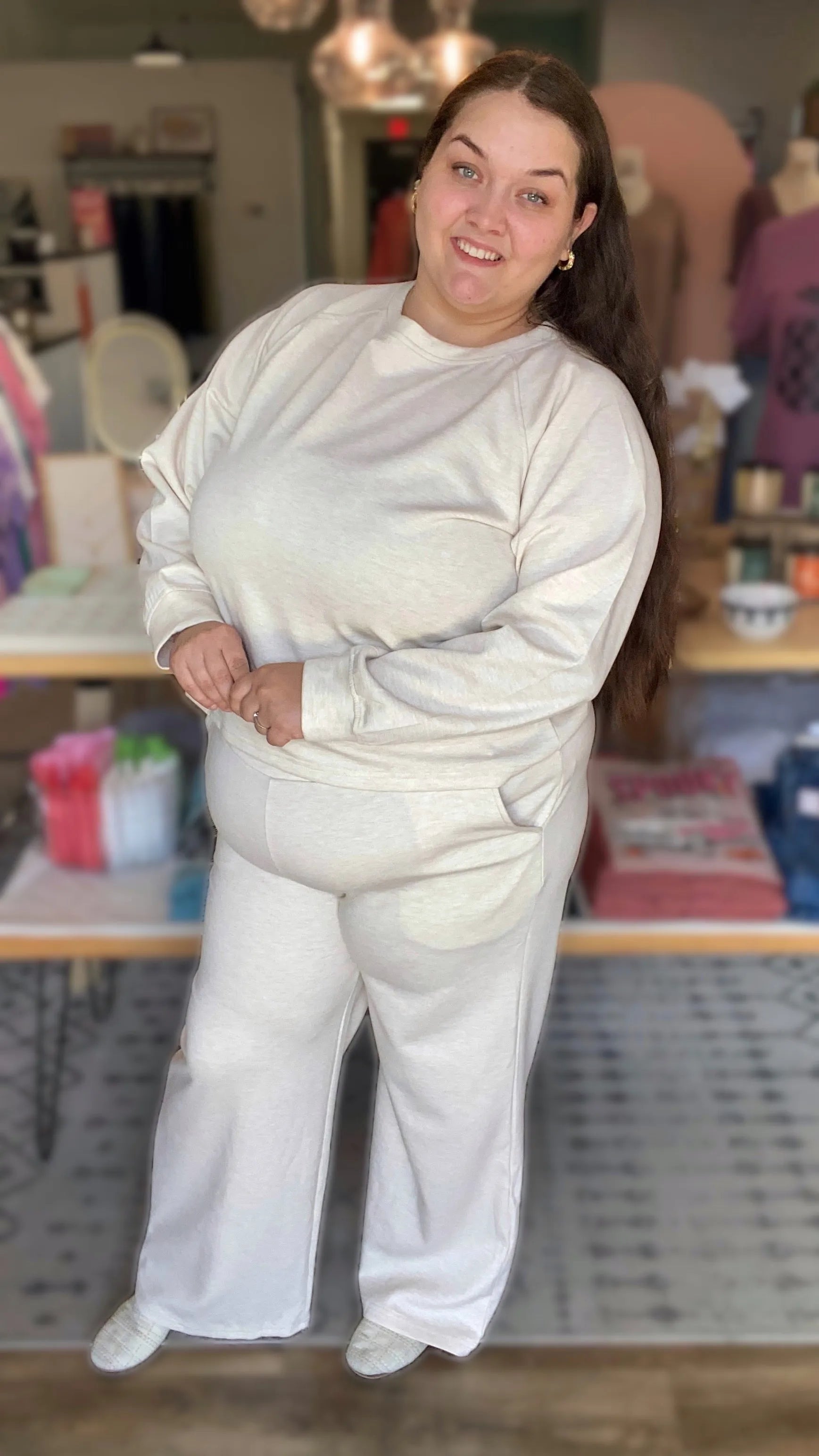 Shop All Day 2 Piece Scuba Set - Heather Beige- at Ruby Joy Boutique, a Women's Clothing Store in Pickerington, Ohio