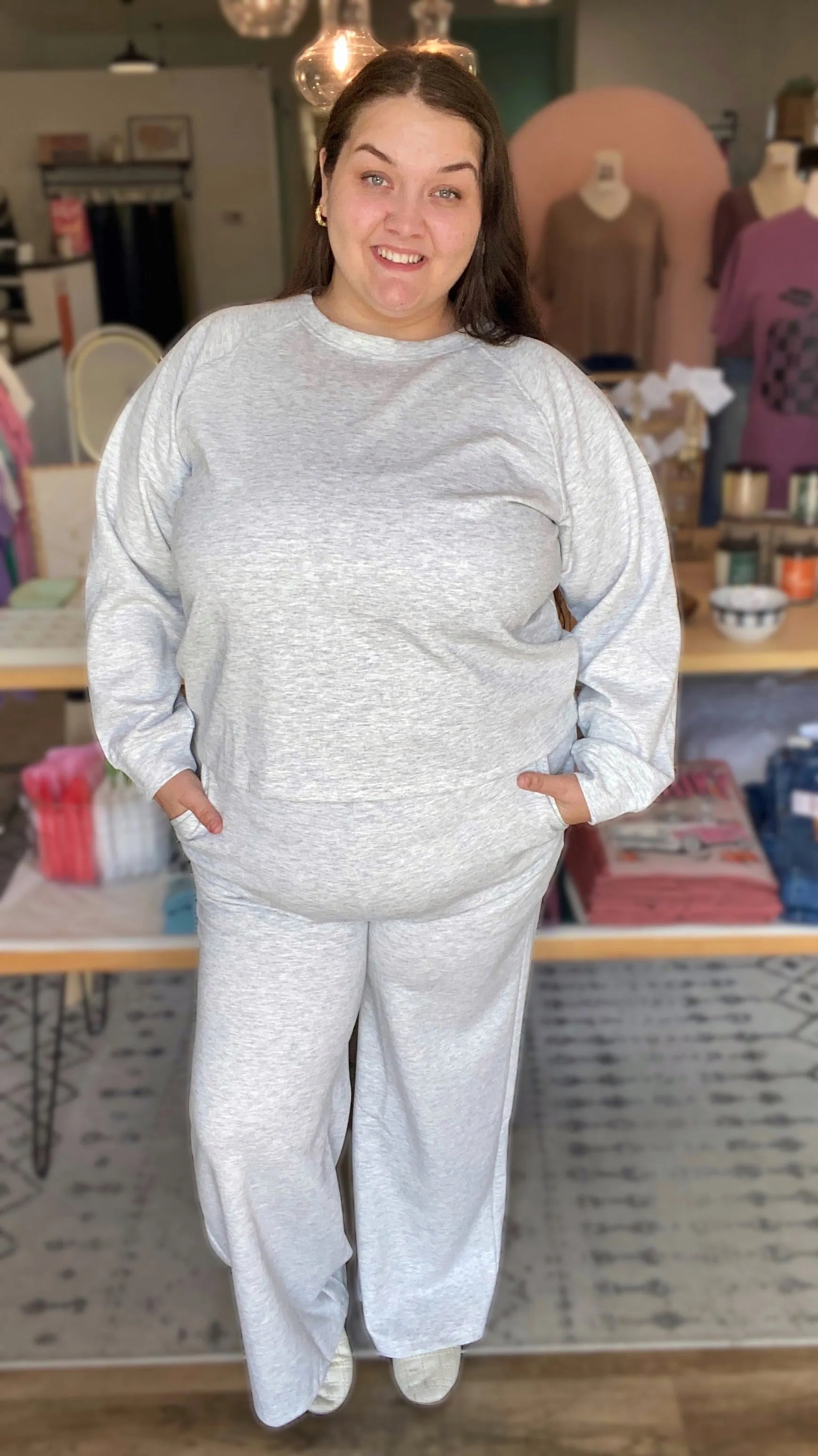 Shop All Day 2 Piece Scuba Set - Heather Gray-XL at Ruby Joy Boutique, a Women's Clothing Store in Pickerington, Ohio