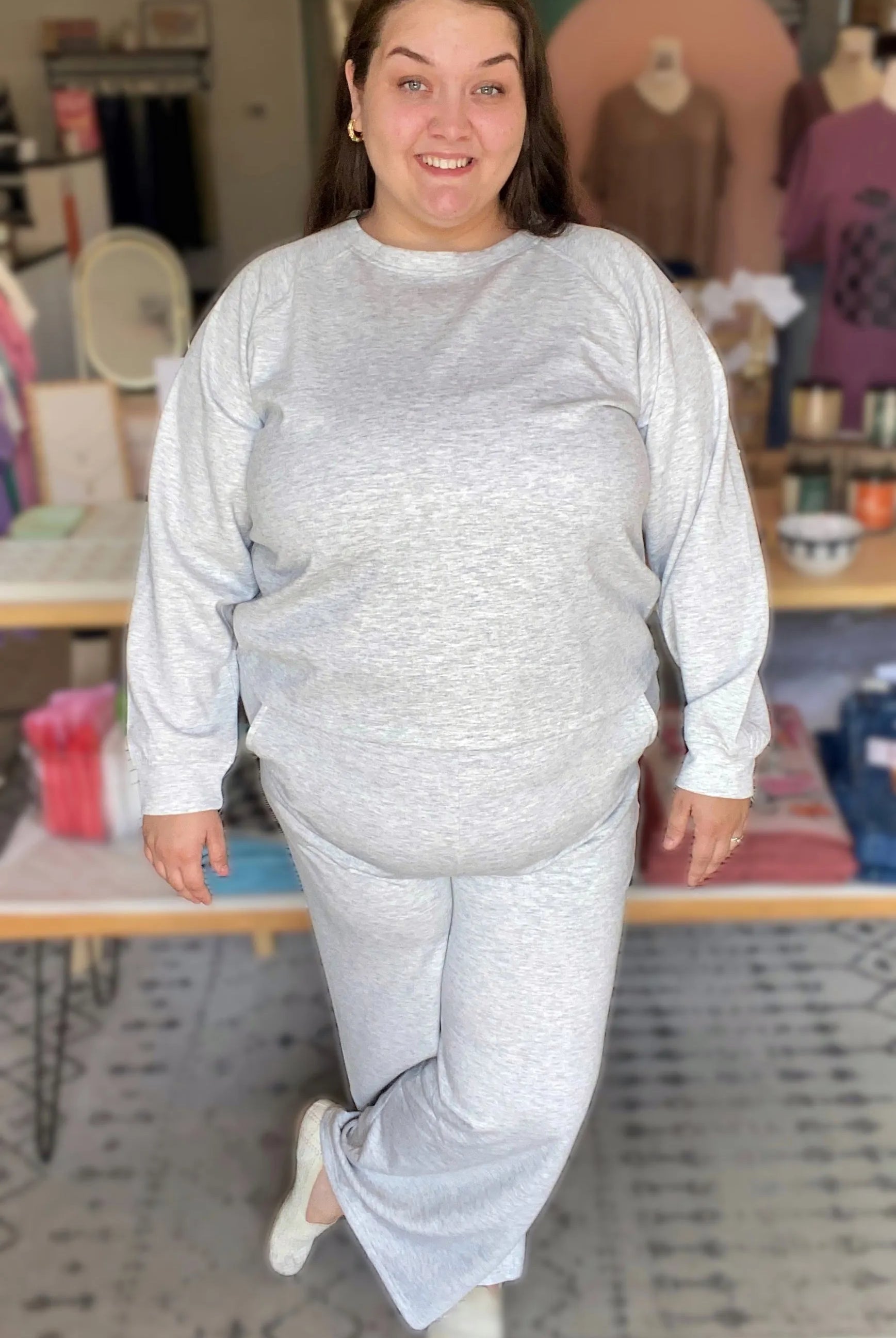 Shop All Day 2 Piece Scuba Set - Heather Gray- at Ruby Joy Boutique, a Women's Clothing Store in Pickerington, Ohio