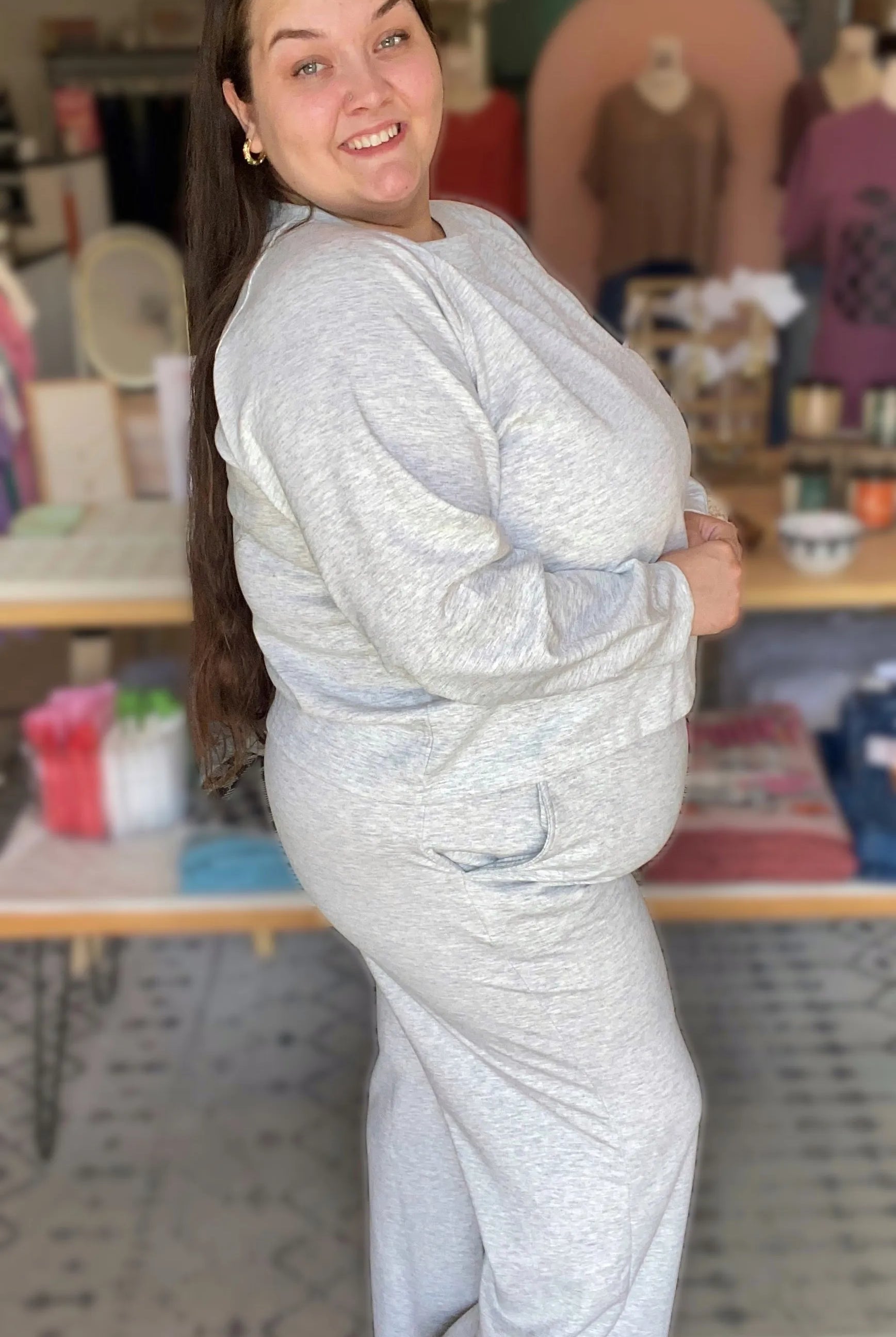 Shop All Day 2 Piece Scuba Set - Heather Gray- at Ruby Joy Boutique, a Women's Clothing Store in Pickerington, Ohio