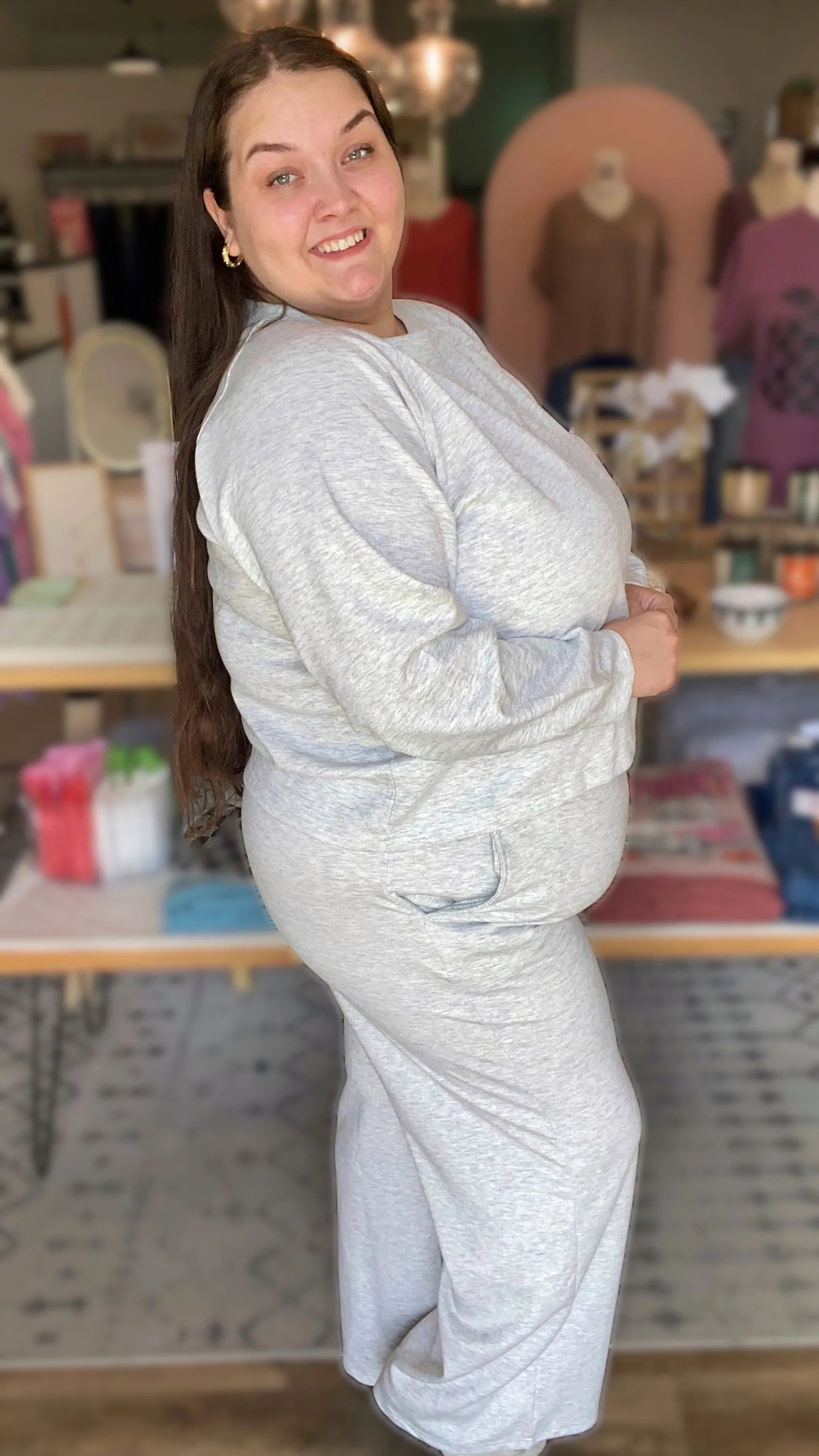 Shop All Day 2 Piece Scuba Set - Heather Gray- at Ruby Joy Boutique, a Women's Clothing Store in Pickerington, Ohio