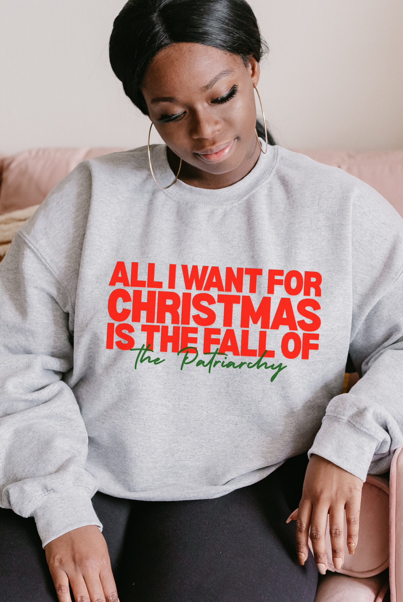 Shop All I Want For Christmas is The Fall of The Patriarchy Graphic Top- at Ruby Joy Boutique, a Women's Clothing Store in Pickerington, Ohio