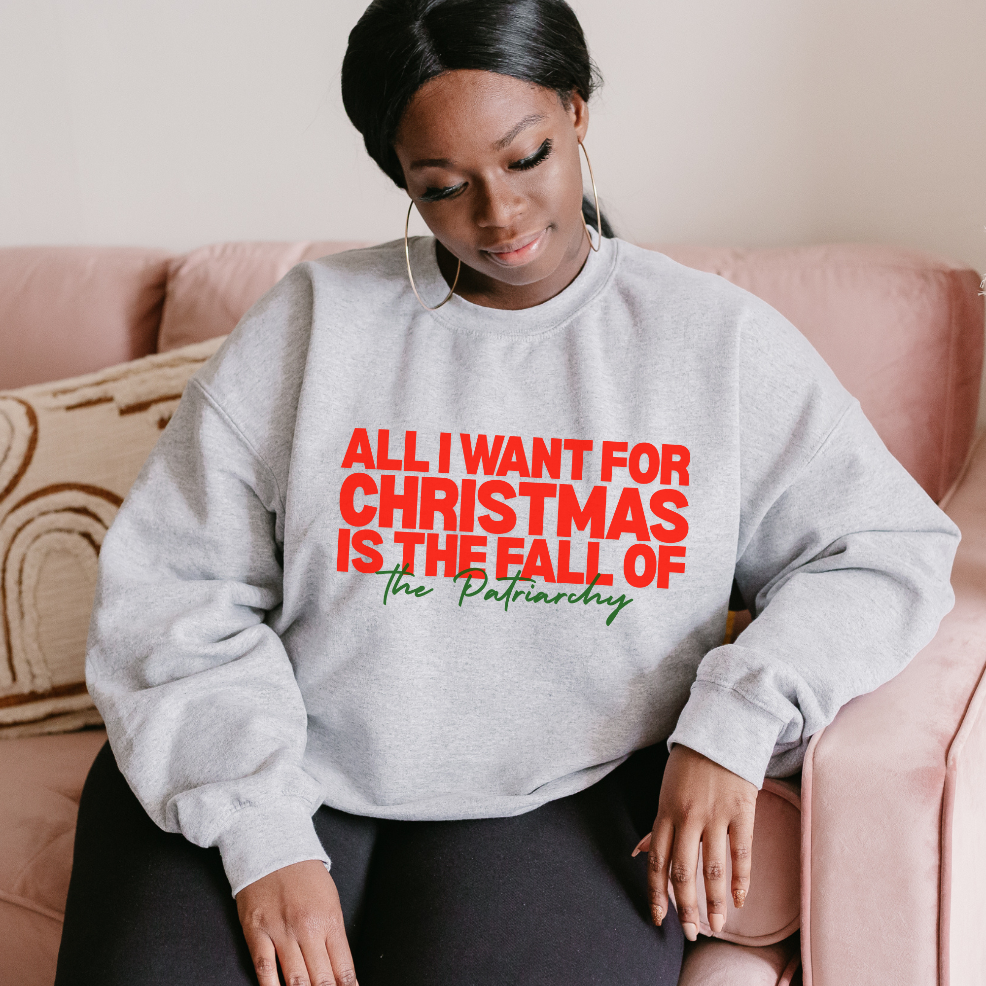 Shop All I Want For Christmas is The Fall of The Patriarchy Graphic Top- at Ruby Joy Boutique, a Women's Clothing Store in Pickerington, Ohio