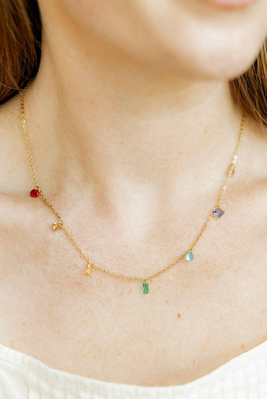 Shop Allegra Multicolor Stone Necklace- at Ruby Joy Boutique, a Women's Clothing Store in Pickerington, Ohio