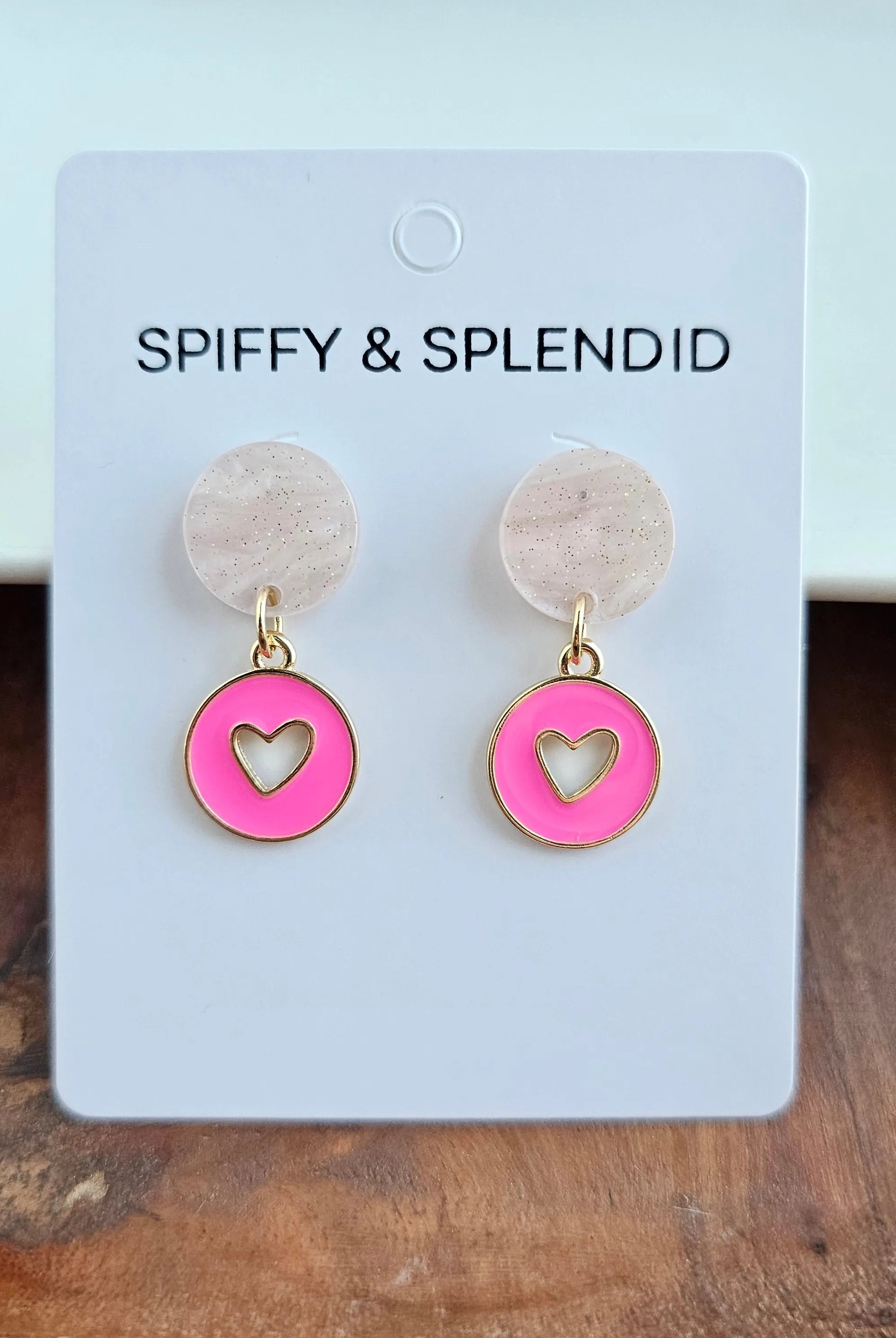 Shop Amora Heart Earrings - Pink- at Ruby Joy Boutique, a Women's Clothing Store in Pickerington, Ohio