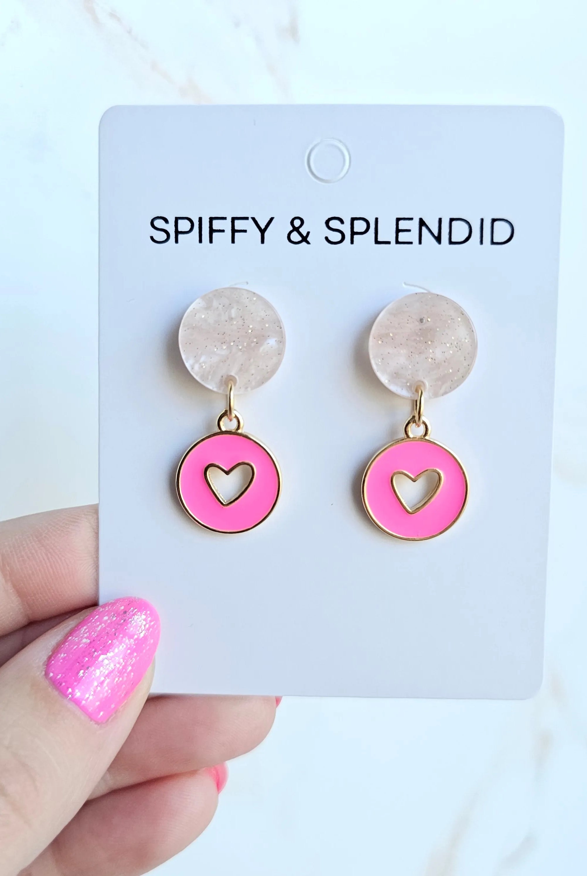 Shop Amora Heart Earrings - Pink- at Ruby Joy Boutique, a Women's Clothing Store in Pickerington, Ohio