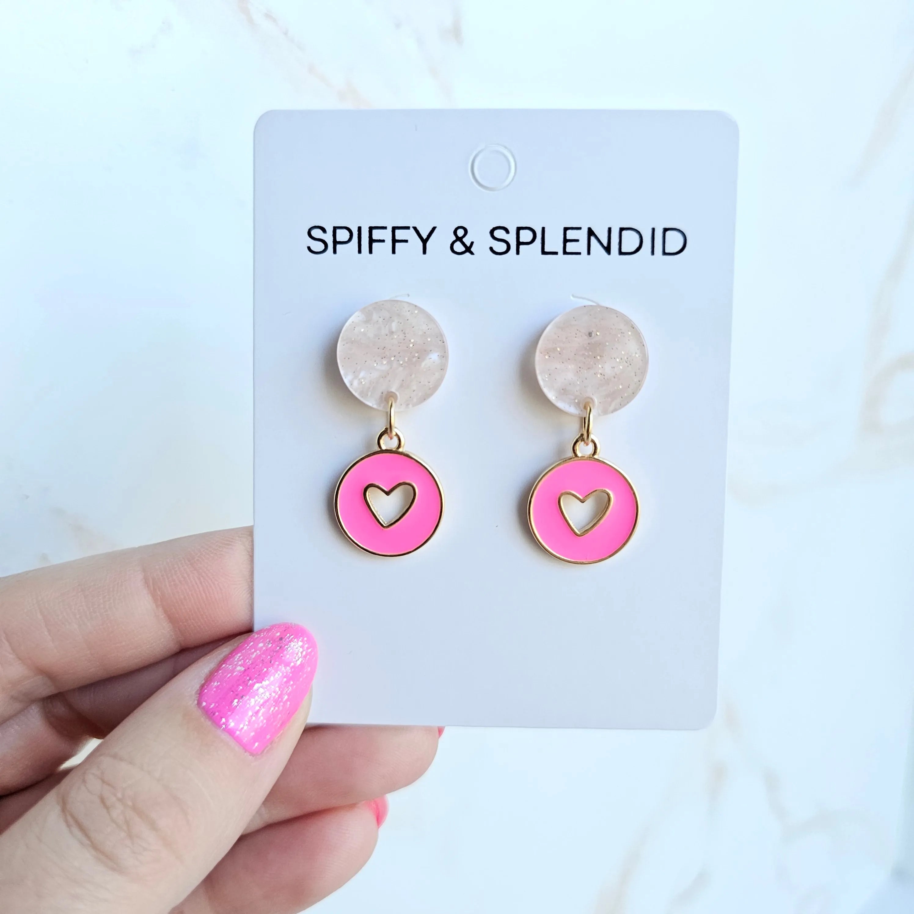 Shop Amora Heart Earrings - Pink- at Ruby Joy Boutique, a Women's Clothing Store in Pickerington, Ohio