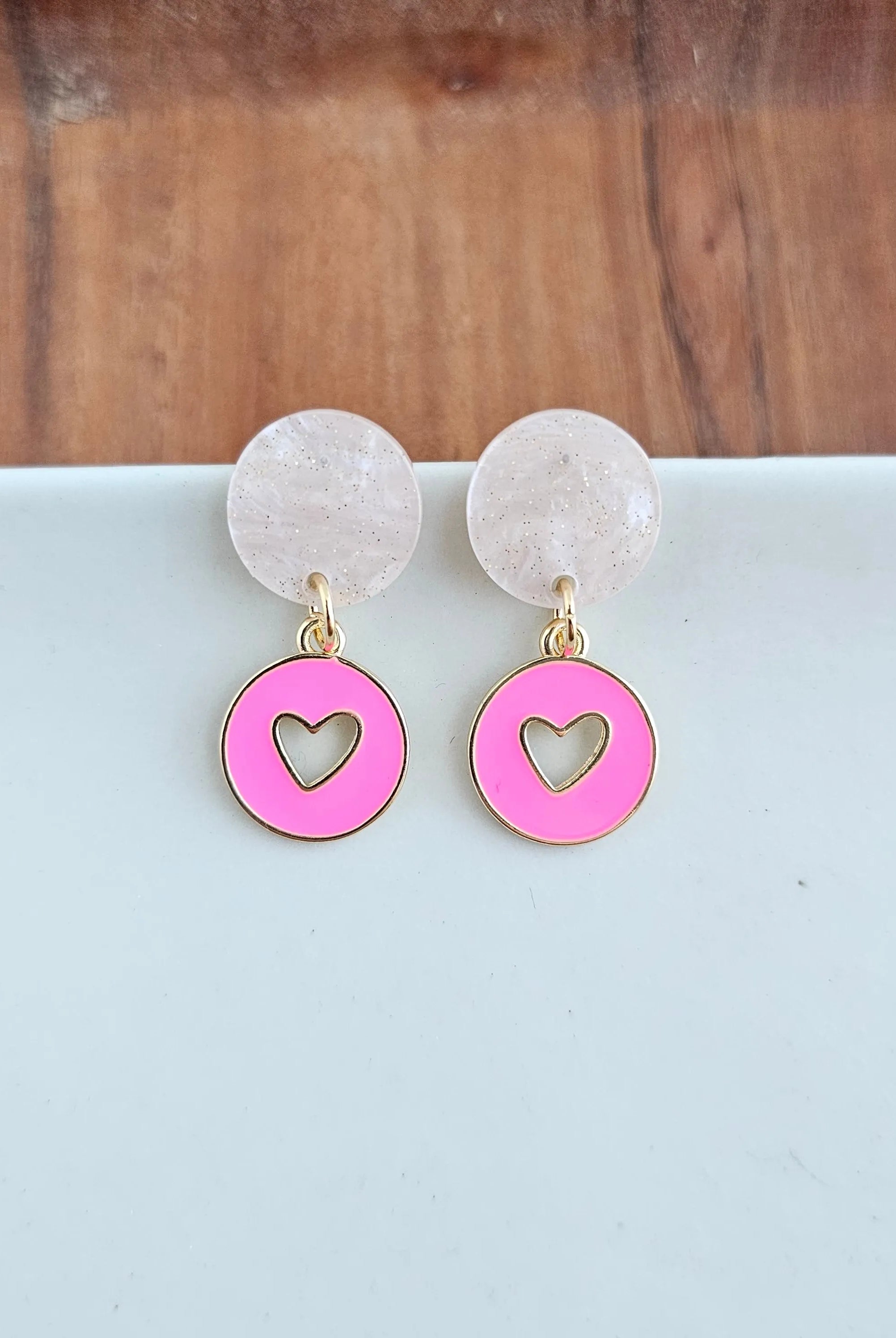 Shop Amora Heart Earrings - Pink- at Ruby Joy Boutique, a Women's Clothing Store in Pickerington, Ohio