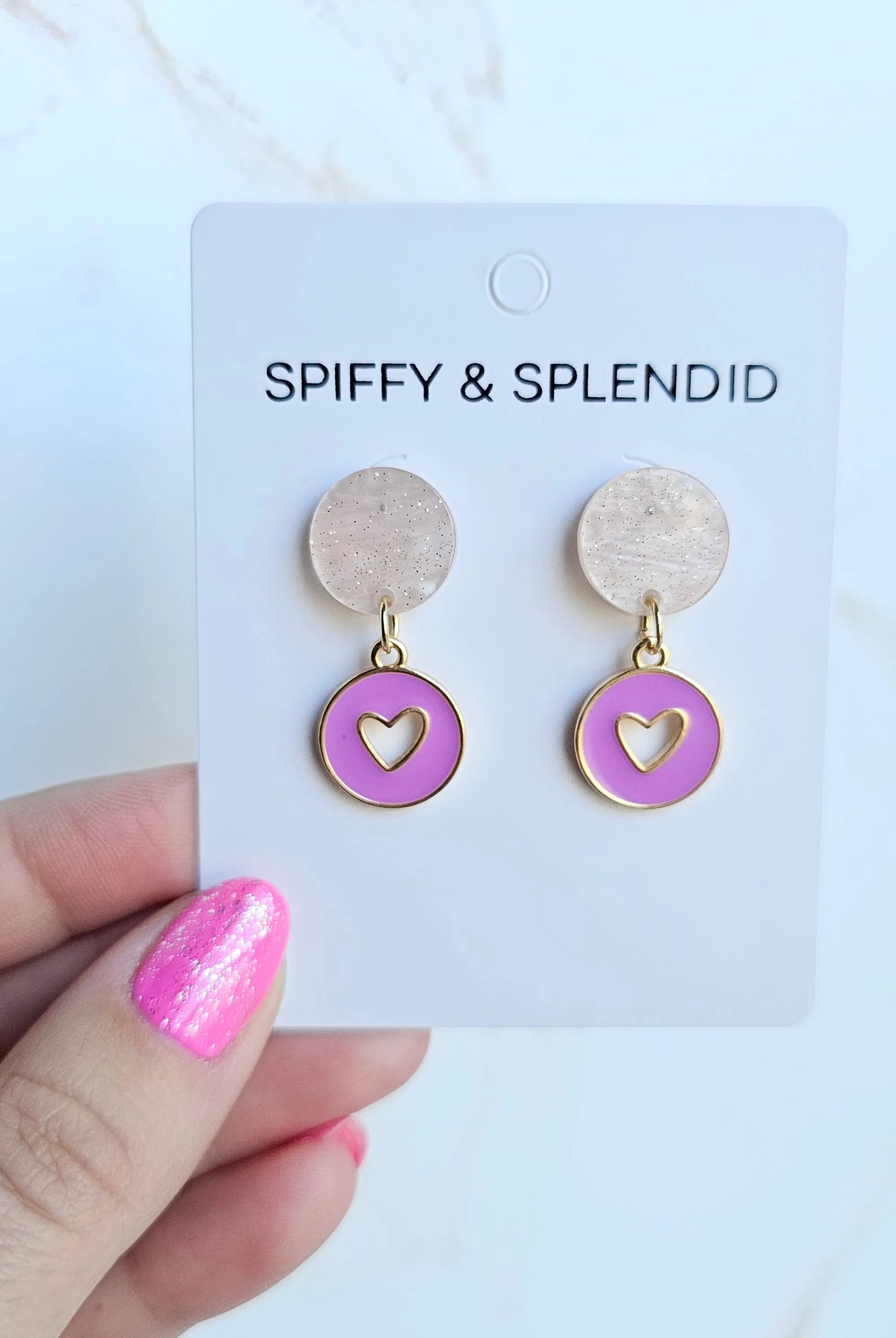Shop Amora Heart Earrings - Purple- at Ruby Joy Boutique, a Women's Clothing Store in Pickerington, Ohio