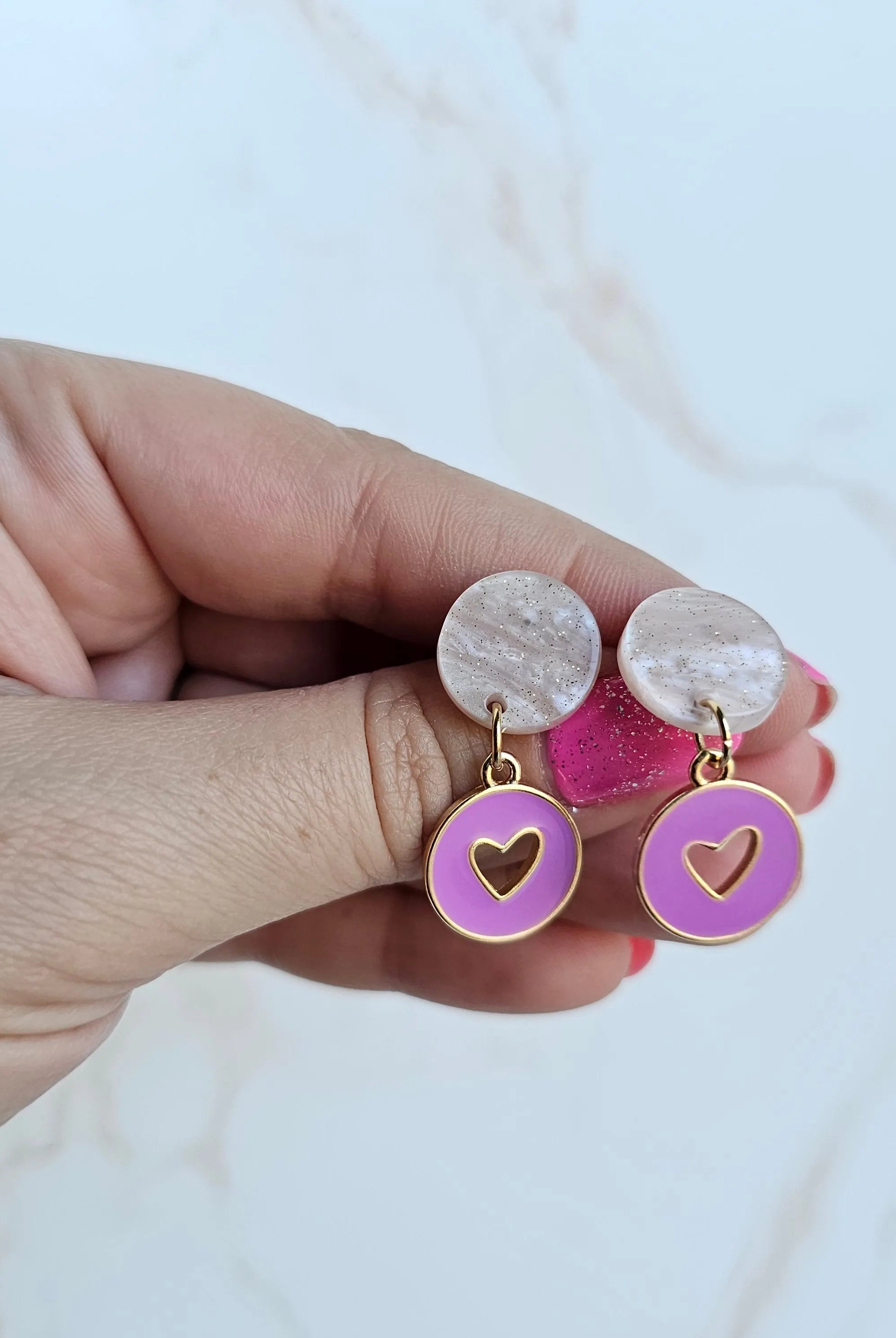 Shop Amora Heart Earrings - Purple- at Ruby Joy Boutique, a Women's Clothing Store in Pickerington, Ohio