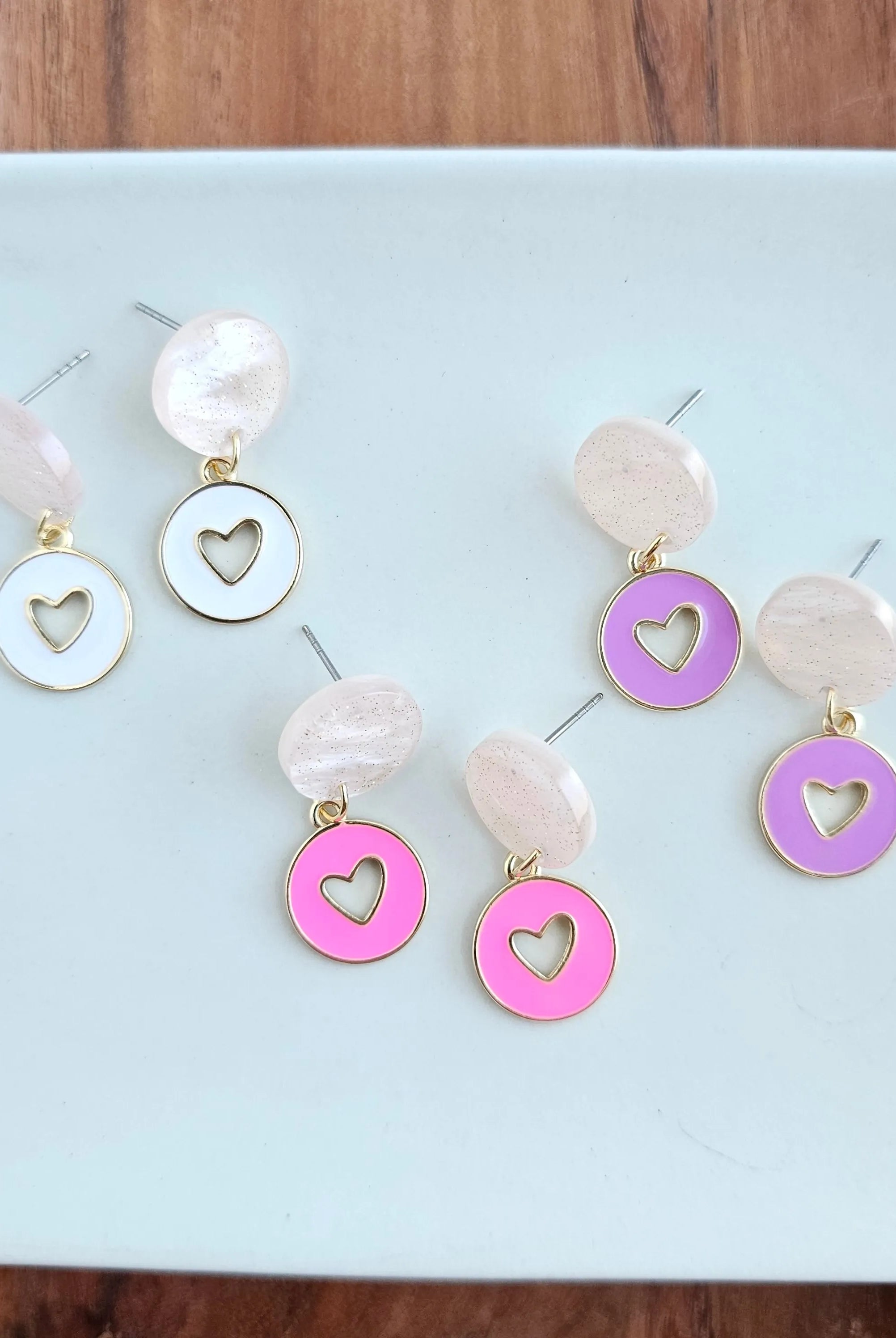 Shop Amora Heart Earrings - Purple- at Ruby Joy Boutique, a Women's Clothing Store in Pickerington, Ohio