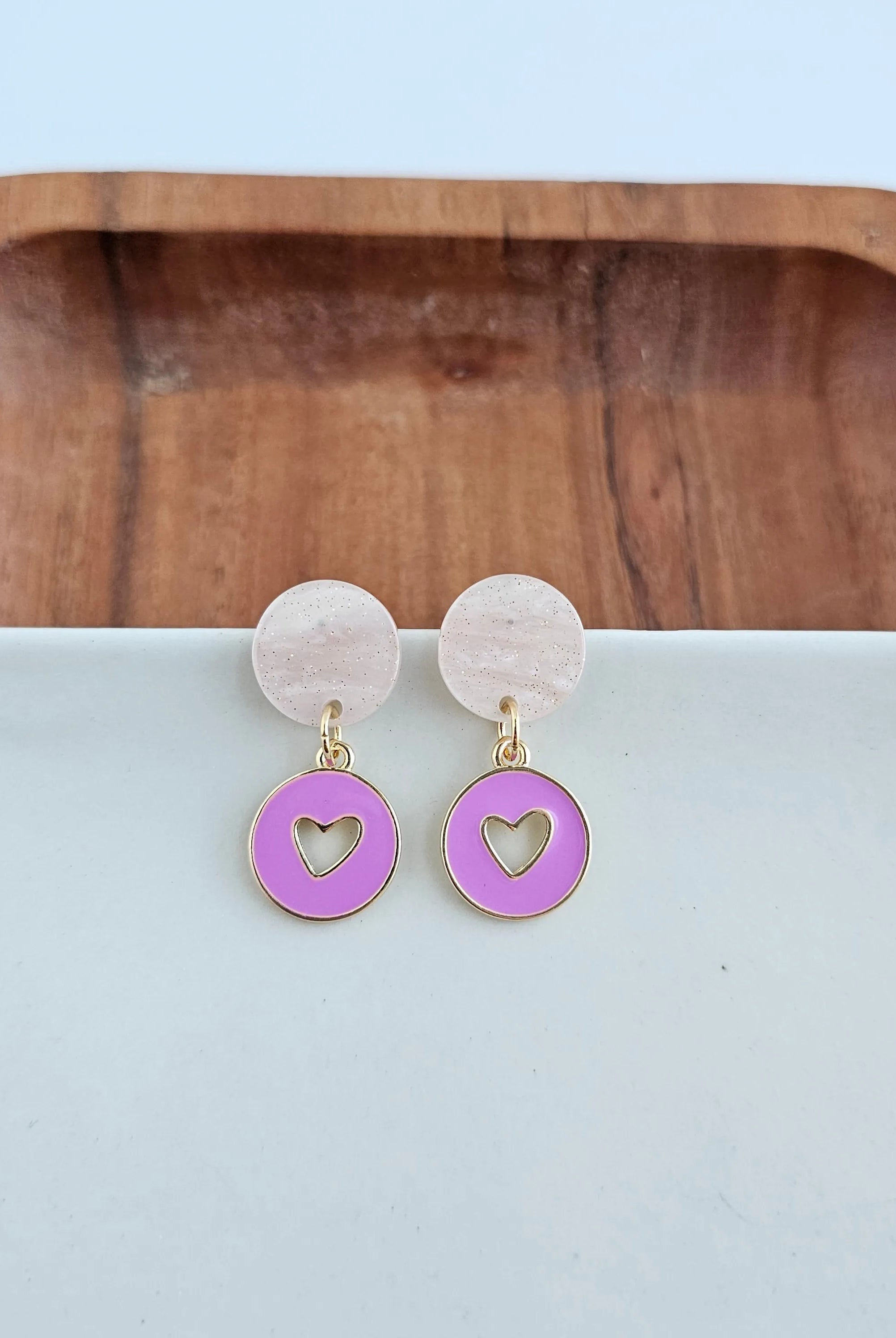 Shop Amora Heart Earrings - Purple- at Ruby Joy Boutique, a Women's Clothing Store in Pickerington, Ohio