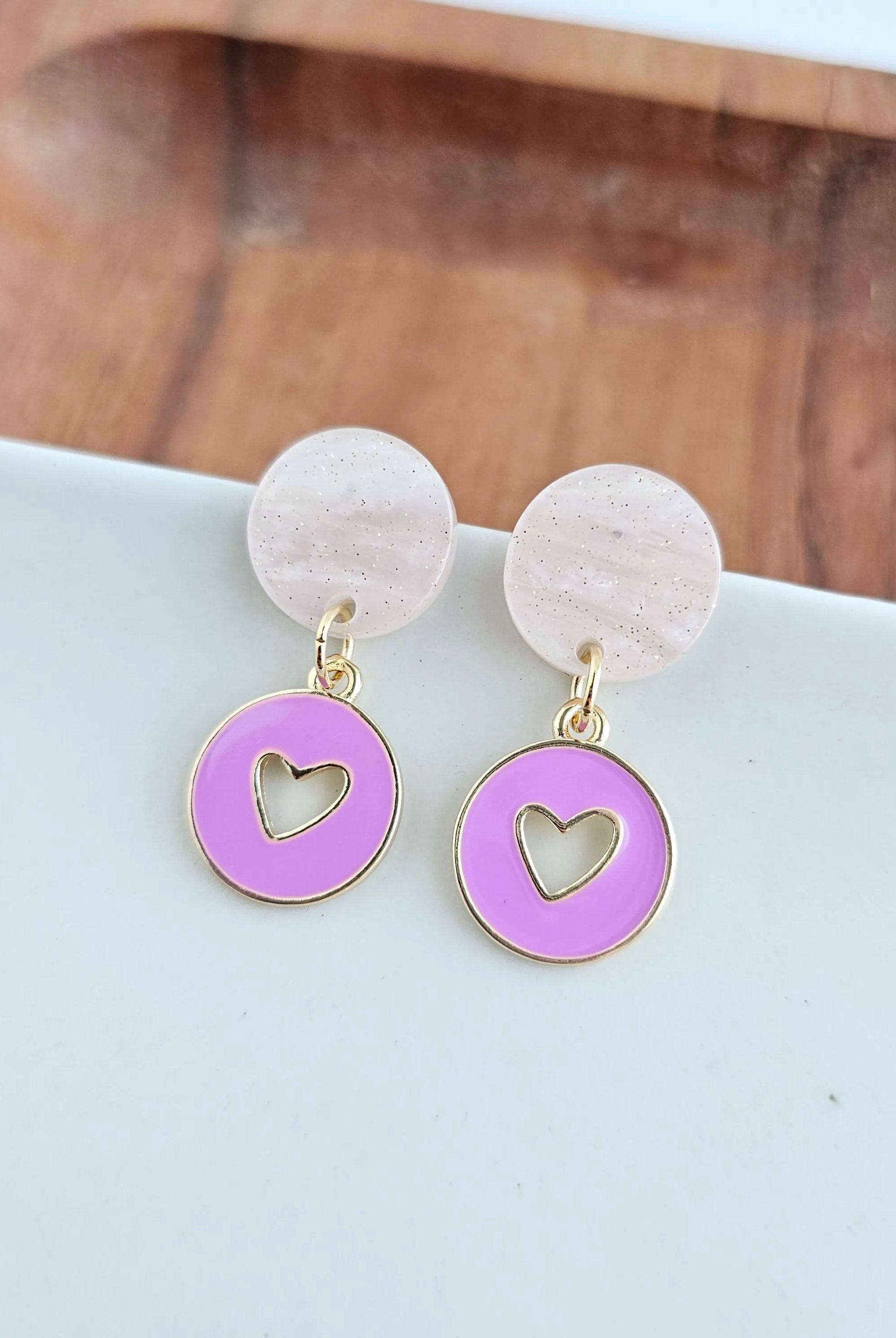 Shop Amora Heart Earrings - Purple- at Ruby Joy Boutique, a Women's Clothing Store in Pickerington, Ohio