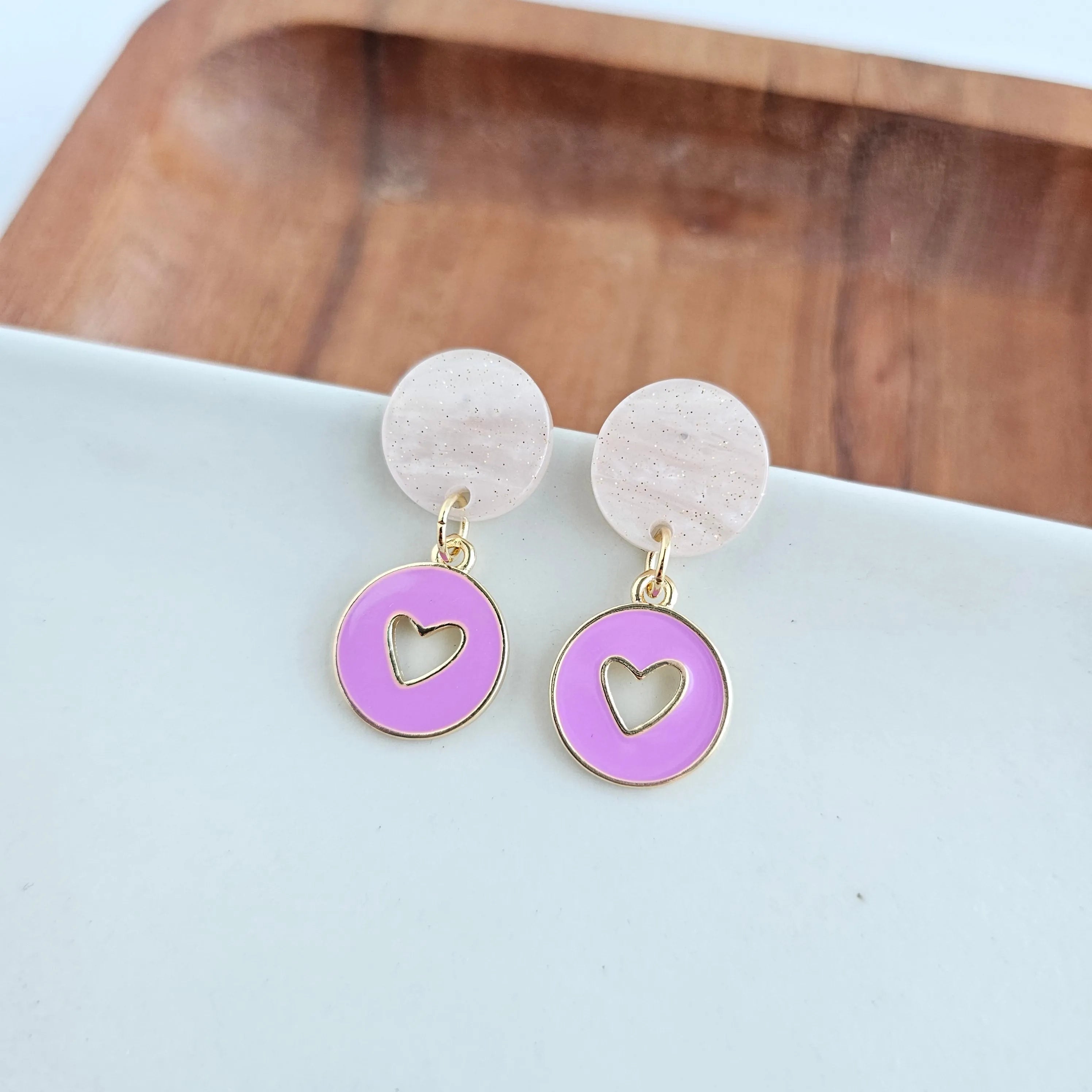 Shop Amora Heart Earrings - Purple- at Ruby Joy Boutique, a Women's Clothing Store in Pickerington, Ohio